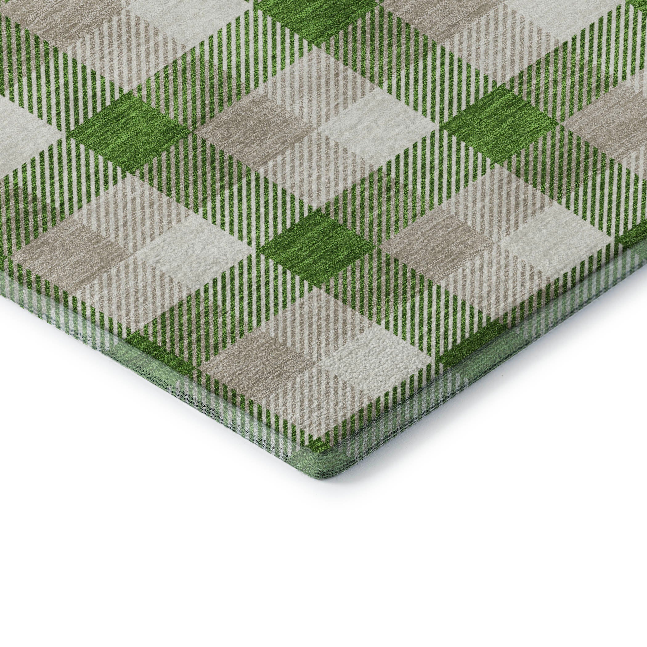 Seoul Machine Washable Transitional Emerald Green Rug 1'8" x 2'6" #shape_Rectangle