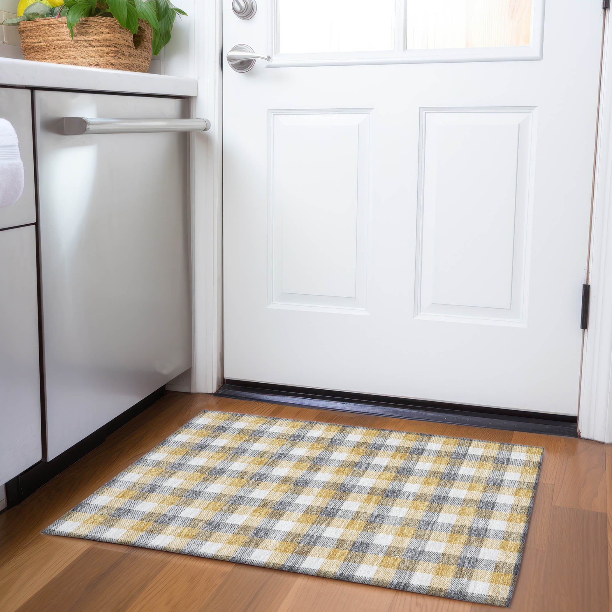Seoul Machine Washable Transitional Gray Rug 1'8" x 2'6" #shape_Rectangle