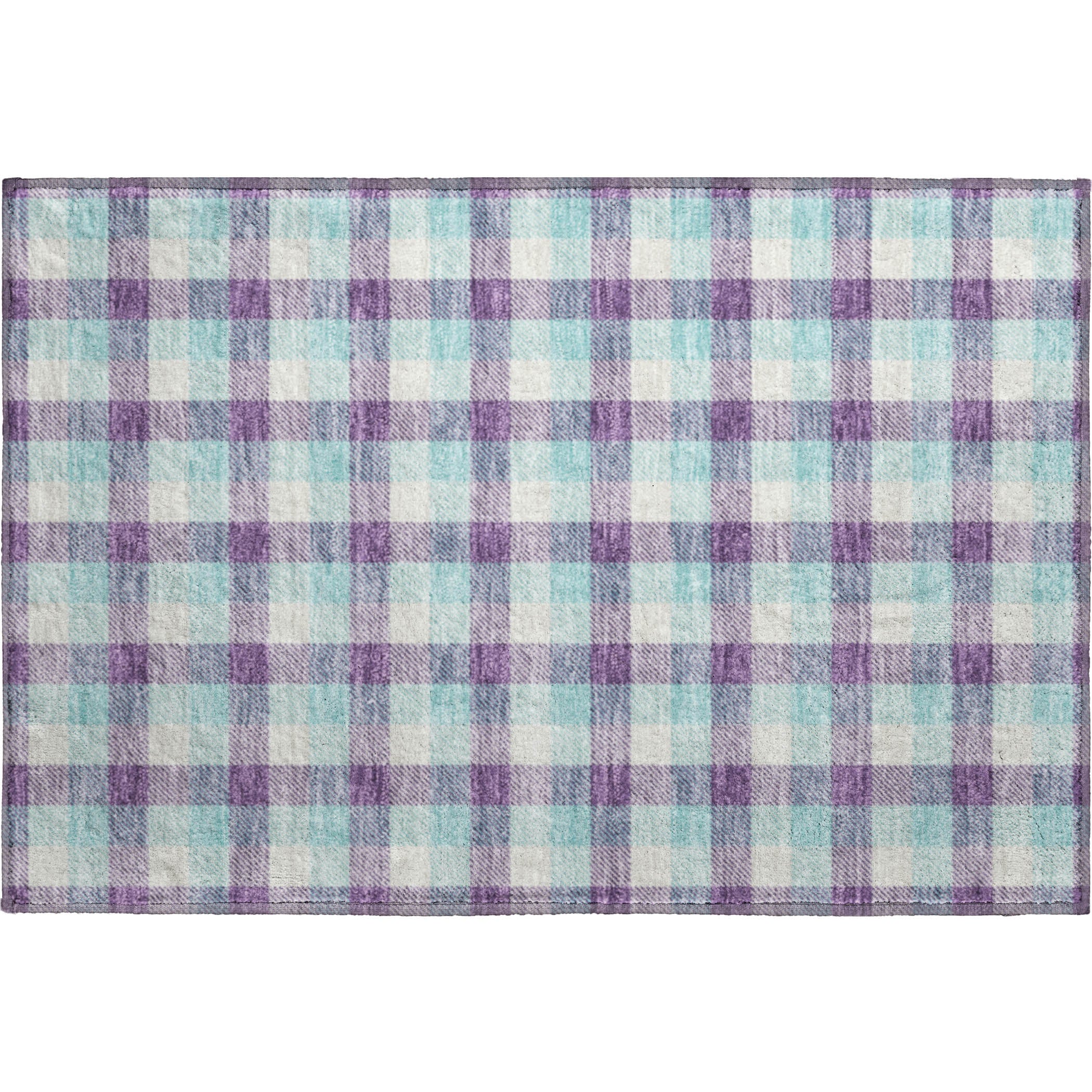 Seoul Machine Washable Transitional Purple Rug 1'8" x 2'6" #shape_Rectangle
