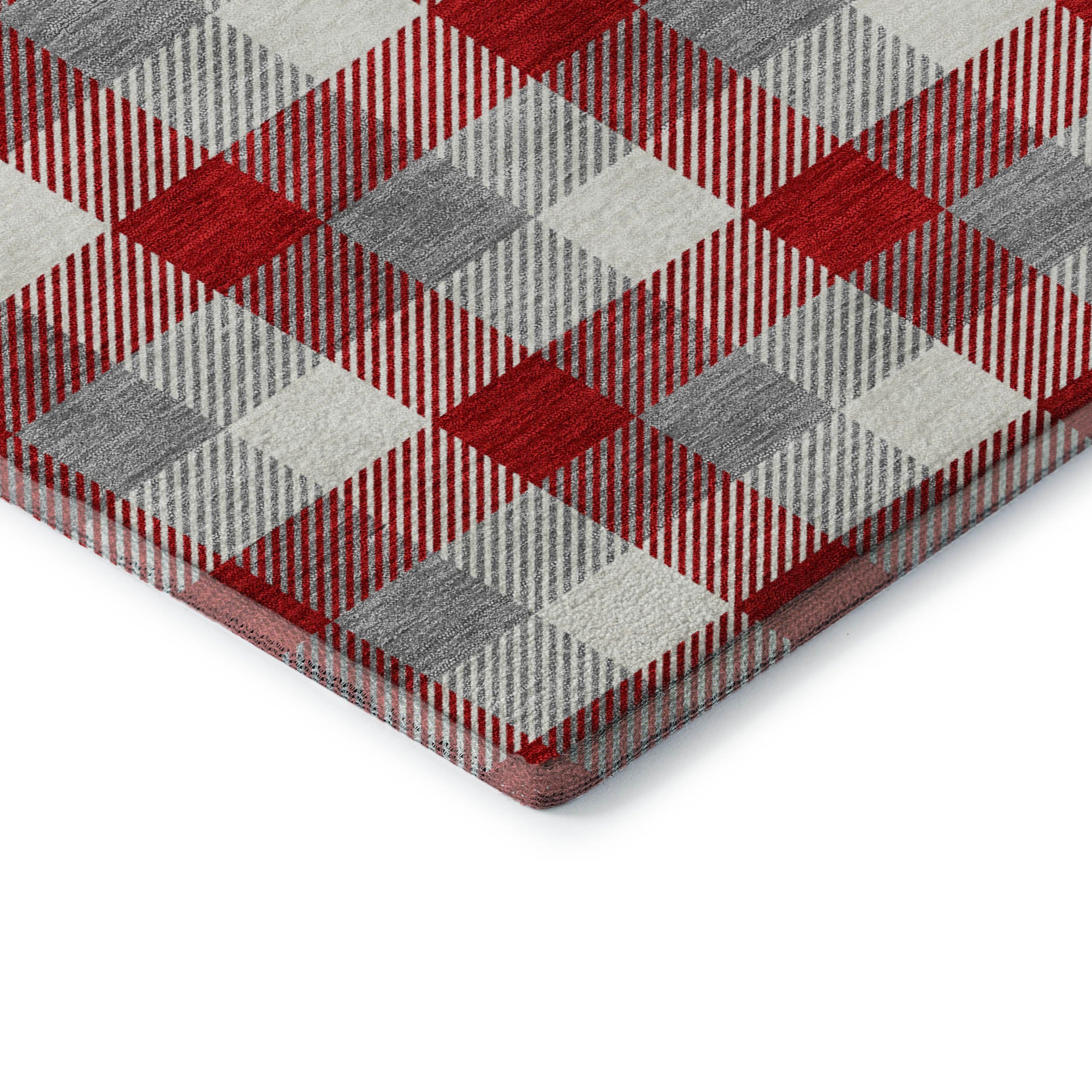 Seoul Machine Washable Transitional Red Rug 1'8" x 2'6" #shape_Rectangle