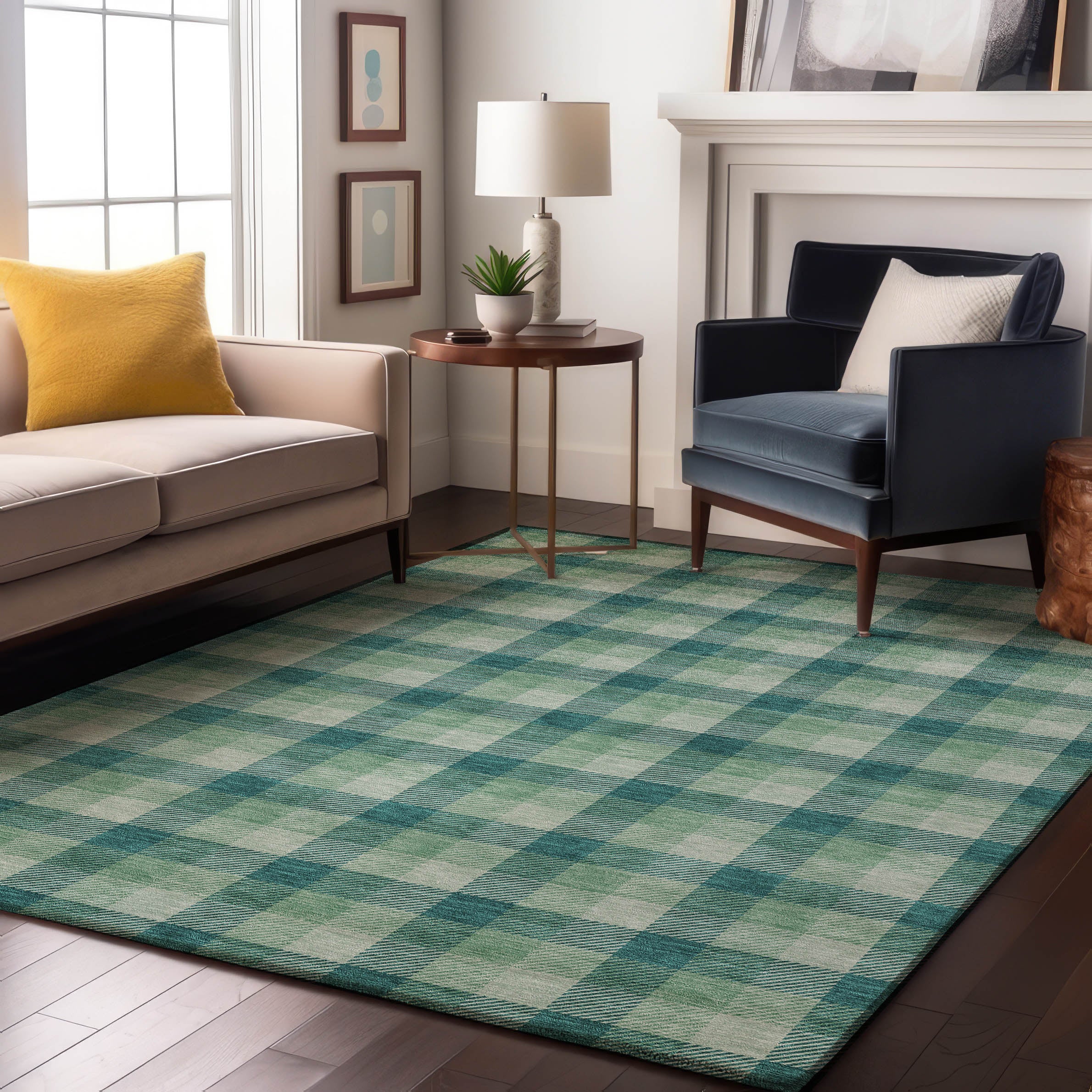 Seoul Machine Washable Transitional Seafoam Blue Rug 2'6" x 3'10" #shape_Rectangle