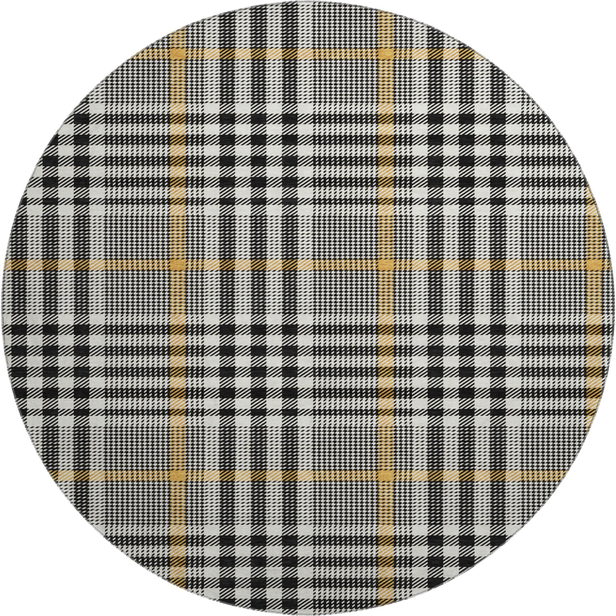 Montevideo Machine Washable Transitional Black Rug 8' x 8' #shape_Round
