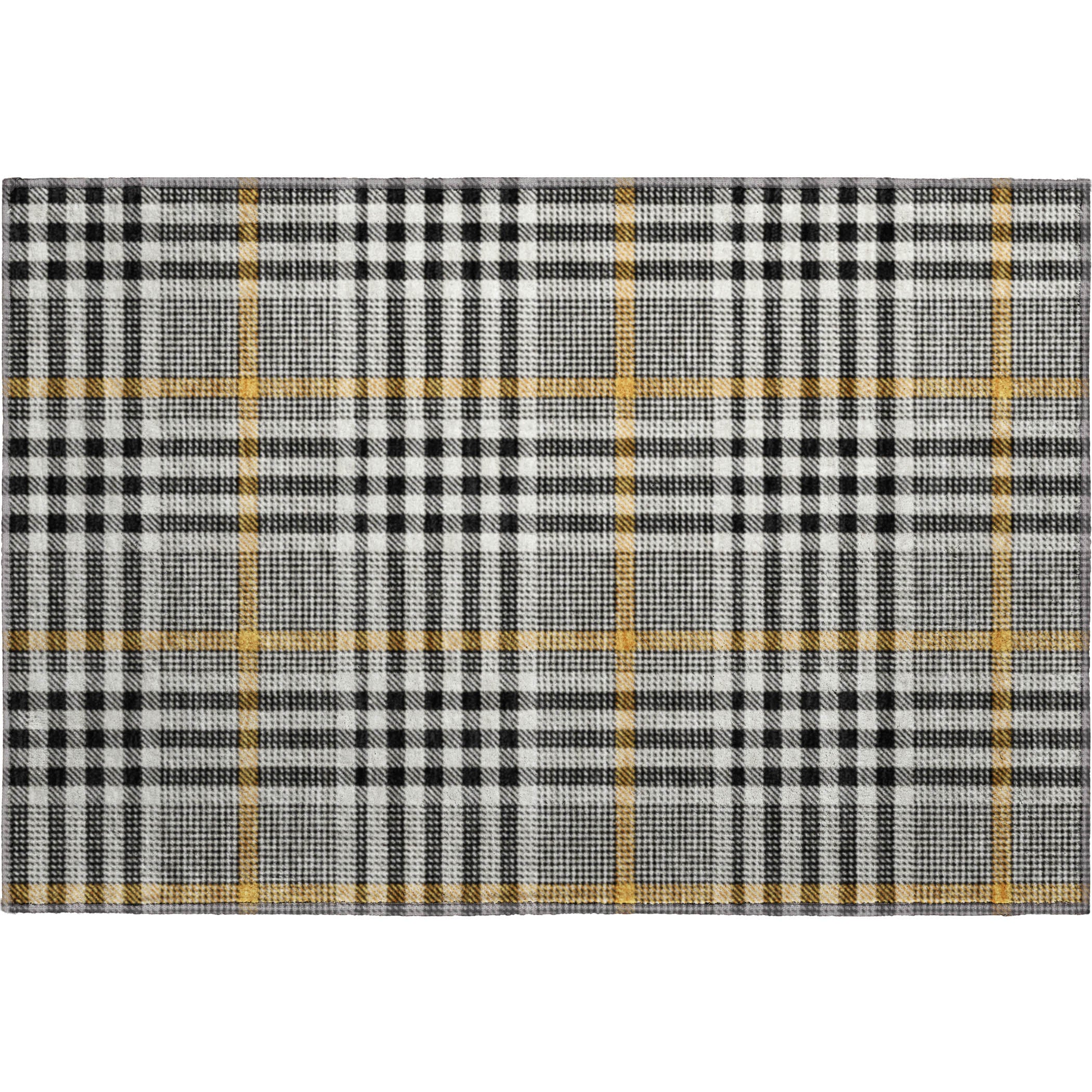 Montevideo Machine Washable Transitional Black Rug 1'8" x 2'6" #shape_Rectangle