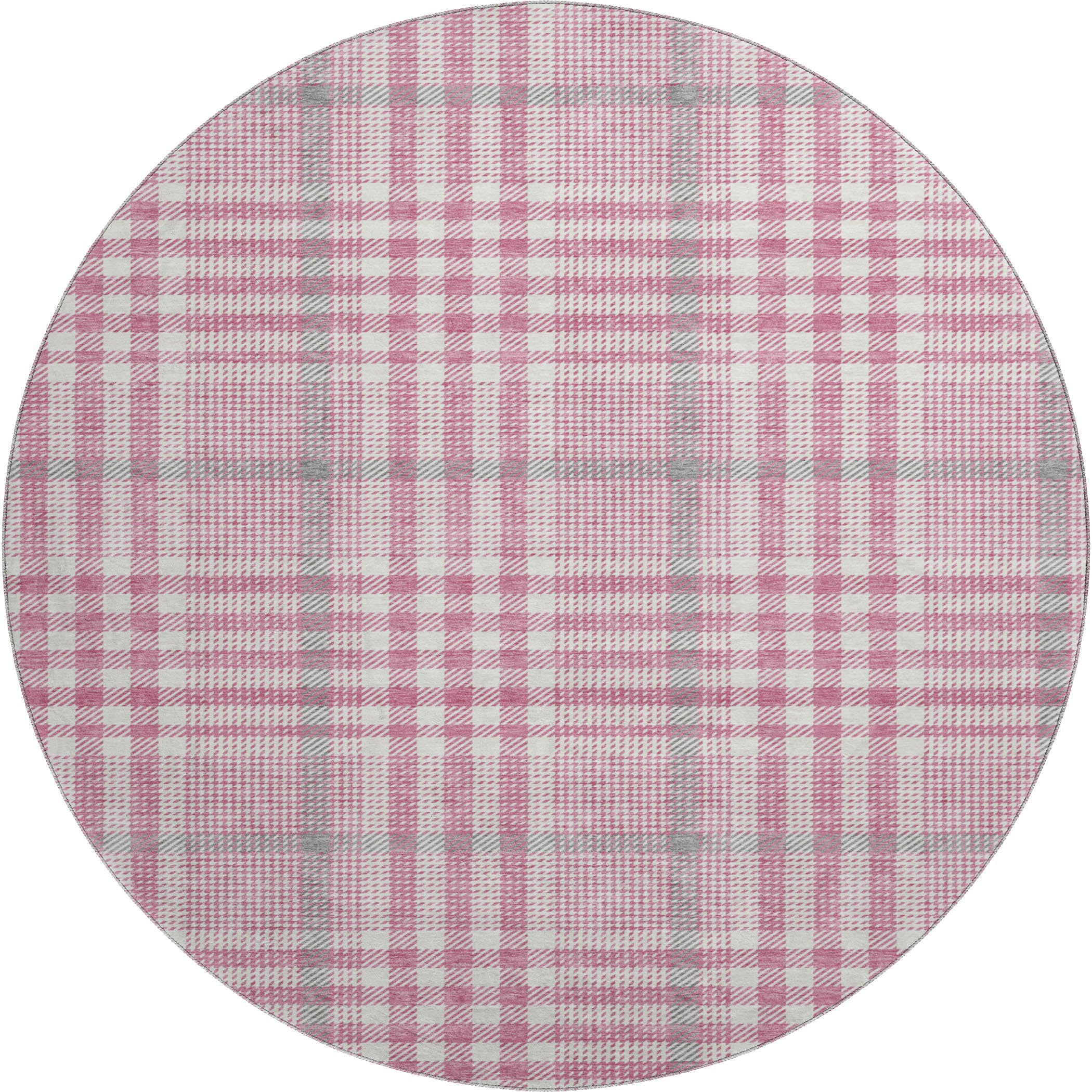 Montevideo Machine Washable Transitional Blush Pink Rug 8' x 8' #shape_Round