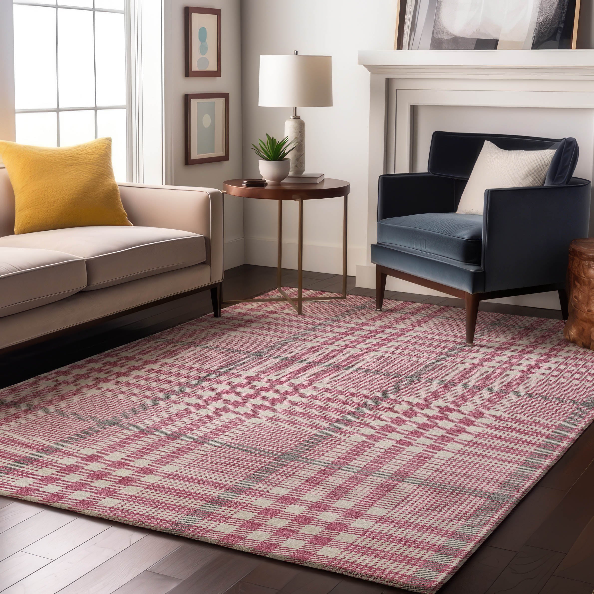 Montevideo Machine Washable Transitional Blush Pink Rug 2'6" x 3'10" #shape_Rectangle