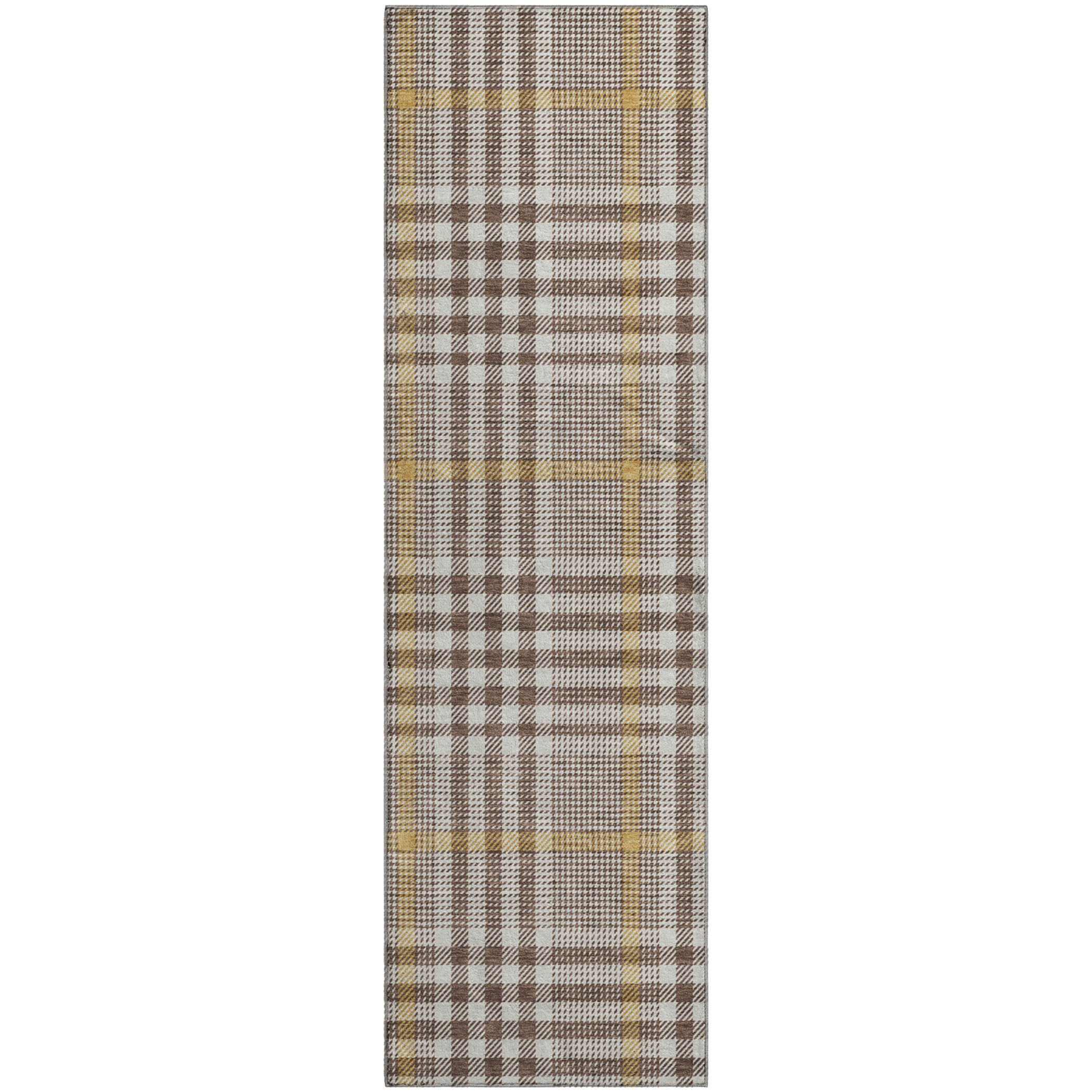 Montevideo Machine Washable Transitional Brown Rug 2'3" x 7'6" #shape_Runner