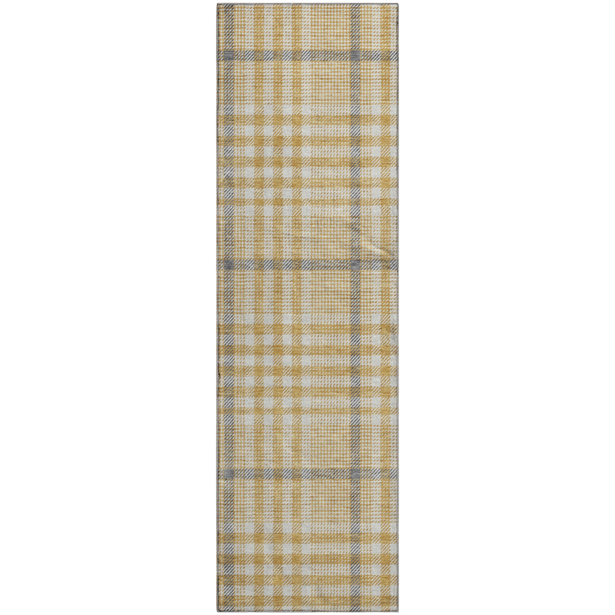 Montevideo Machine Washable Transitional Gold Rug 2'3" x 7'6" #shape_Runner