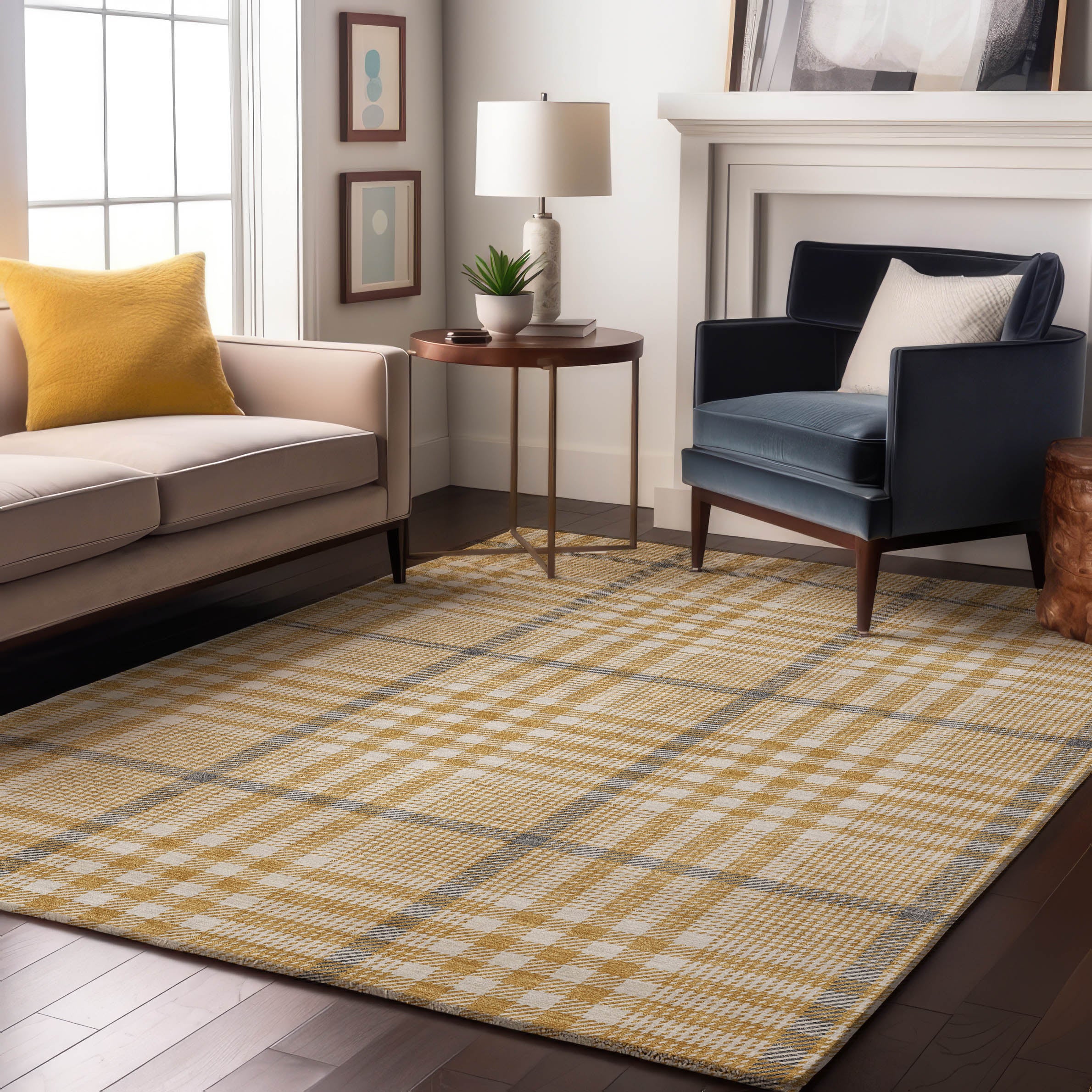 Montevideo Machine Washable Transitional Gold Rug 2'6" x 3'10" #shape_Rectangle