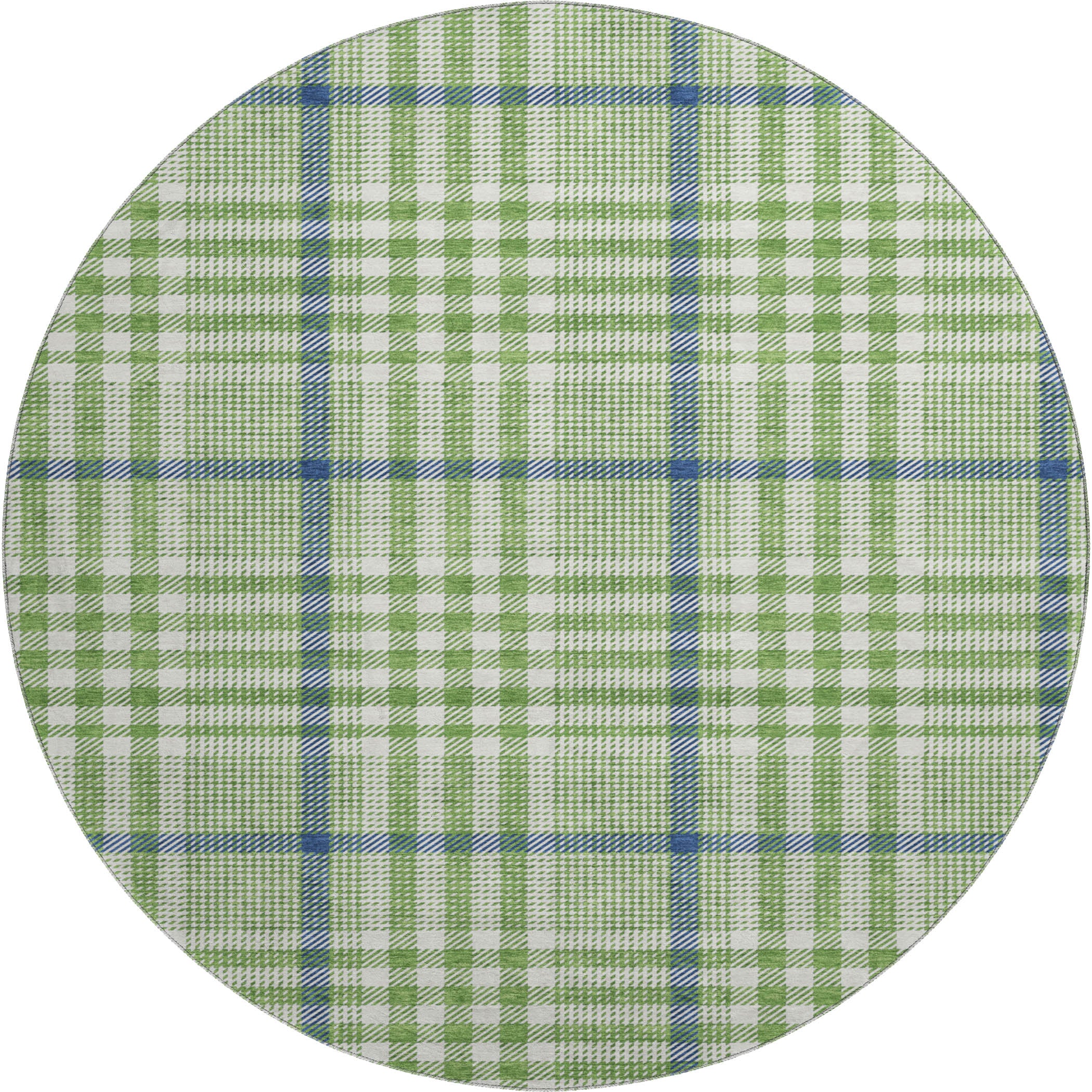 Montevideo Machine Washable Transitional Green Rug 8' x 8' #shape_Round