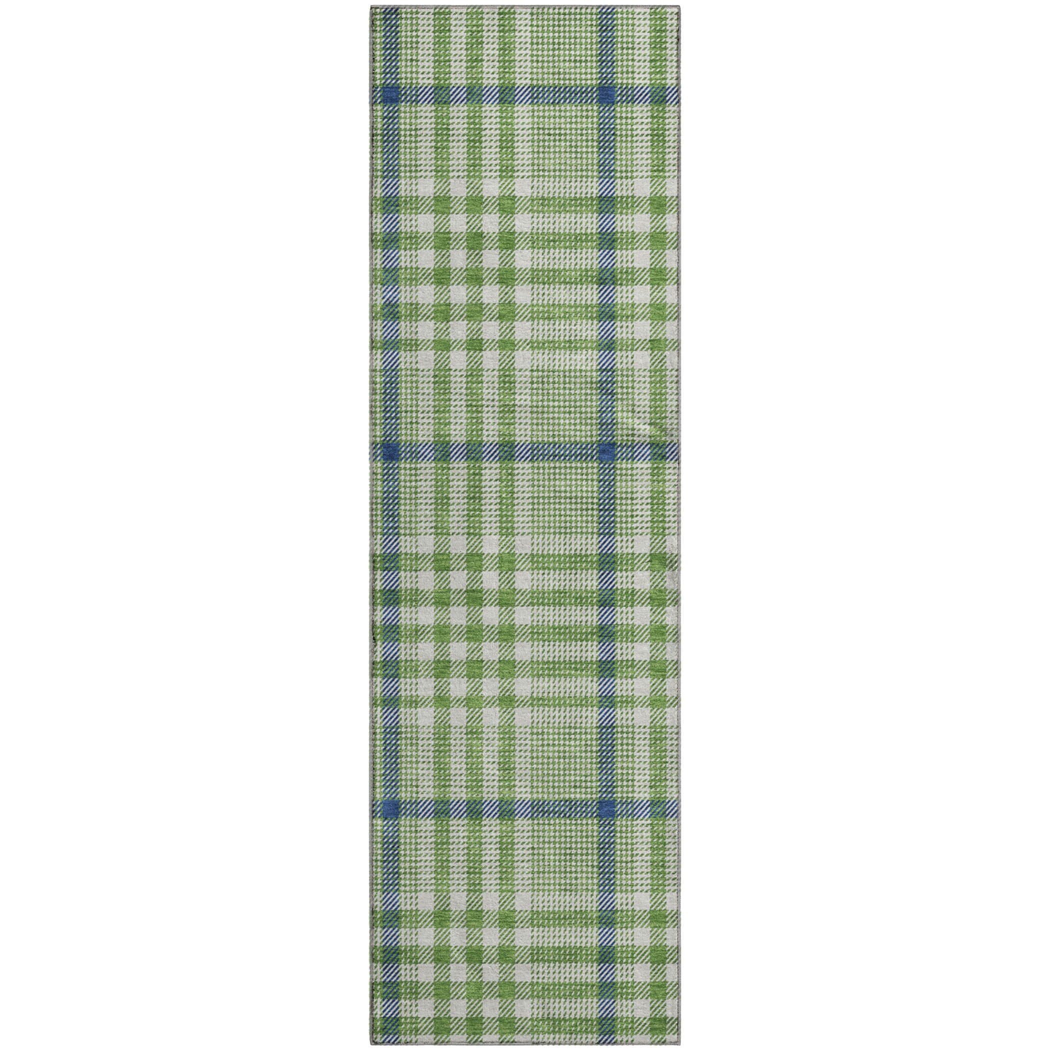 Montevideo Machine Washable Transitional Green Rug 2'3" x 7'6" #shape_Runner
