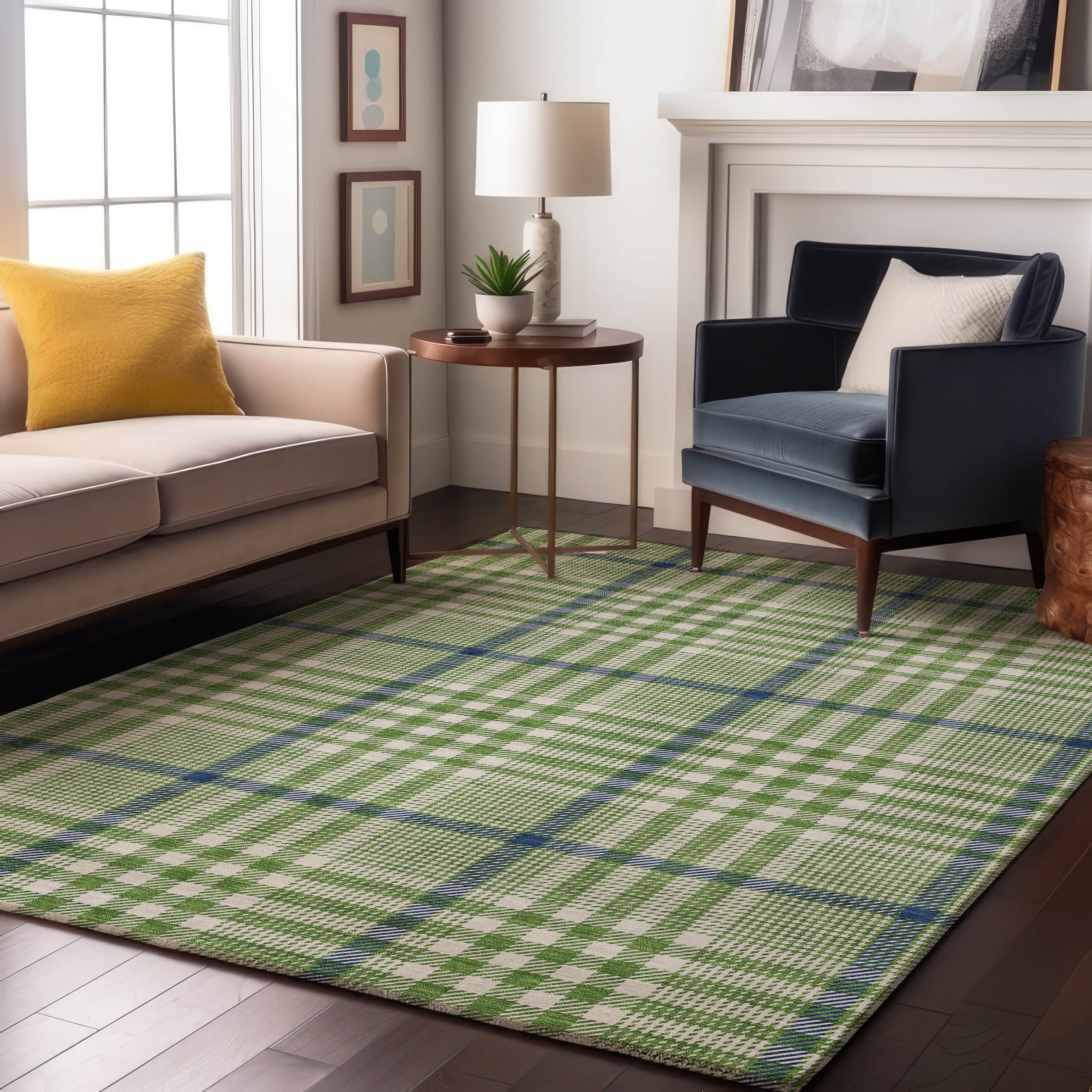 Montevideo Machine Washable Transitional Green Rug 2'6" x 3'10" #shape_Rectangle