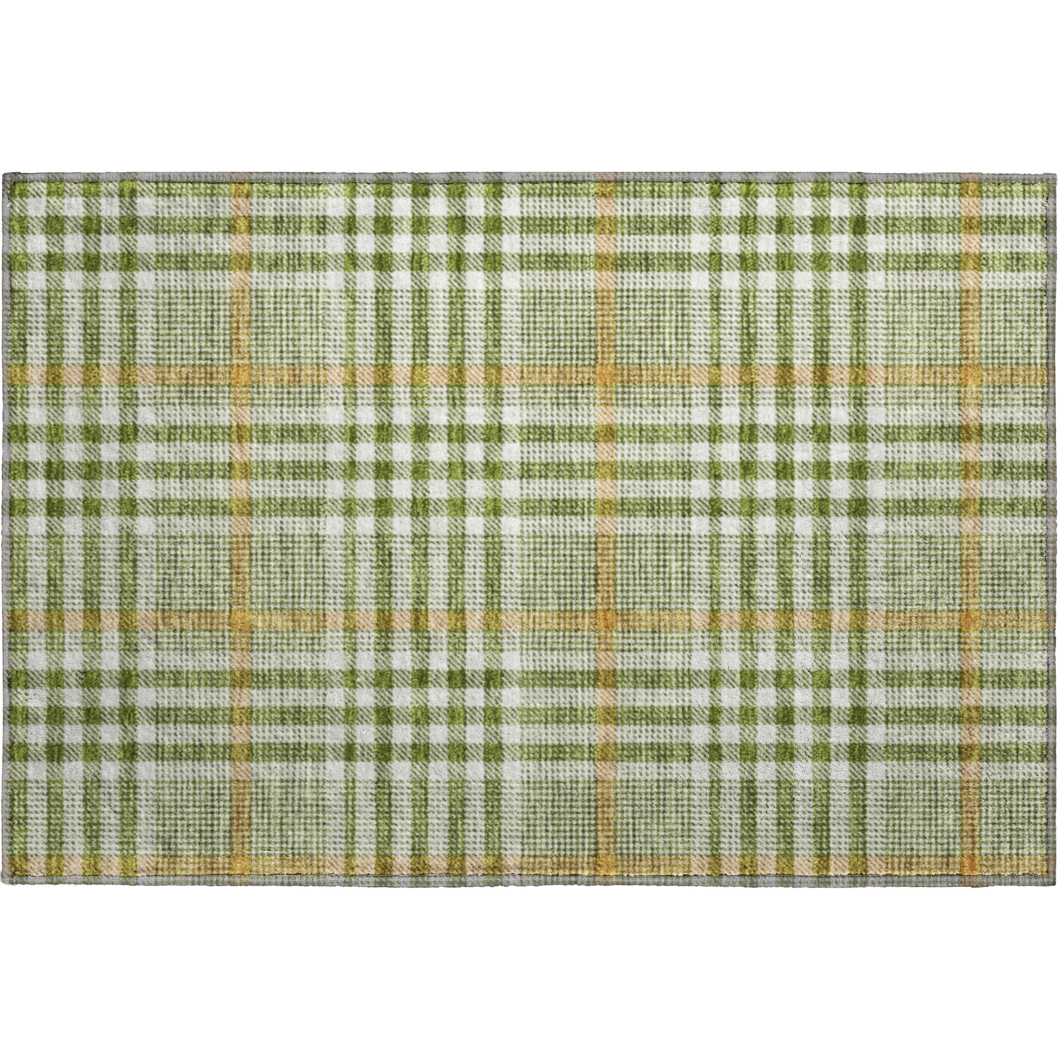 Montevideo Machine Washable Transitional Olive Green Rug 1'8" x 2'6" #shape_Rectangle