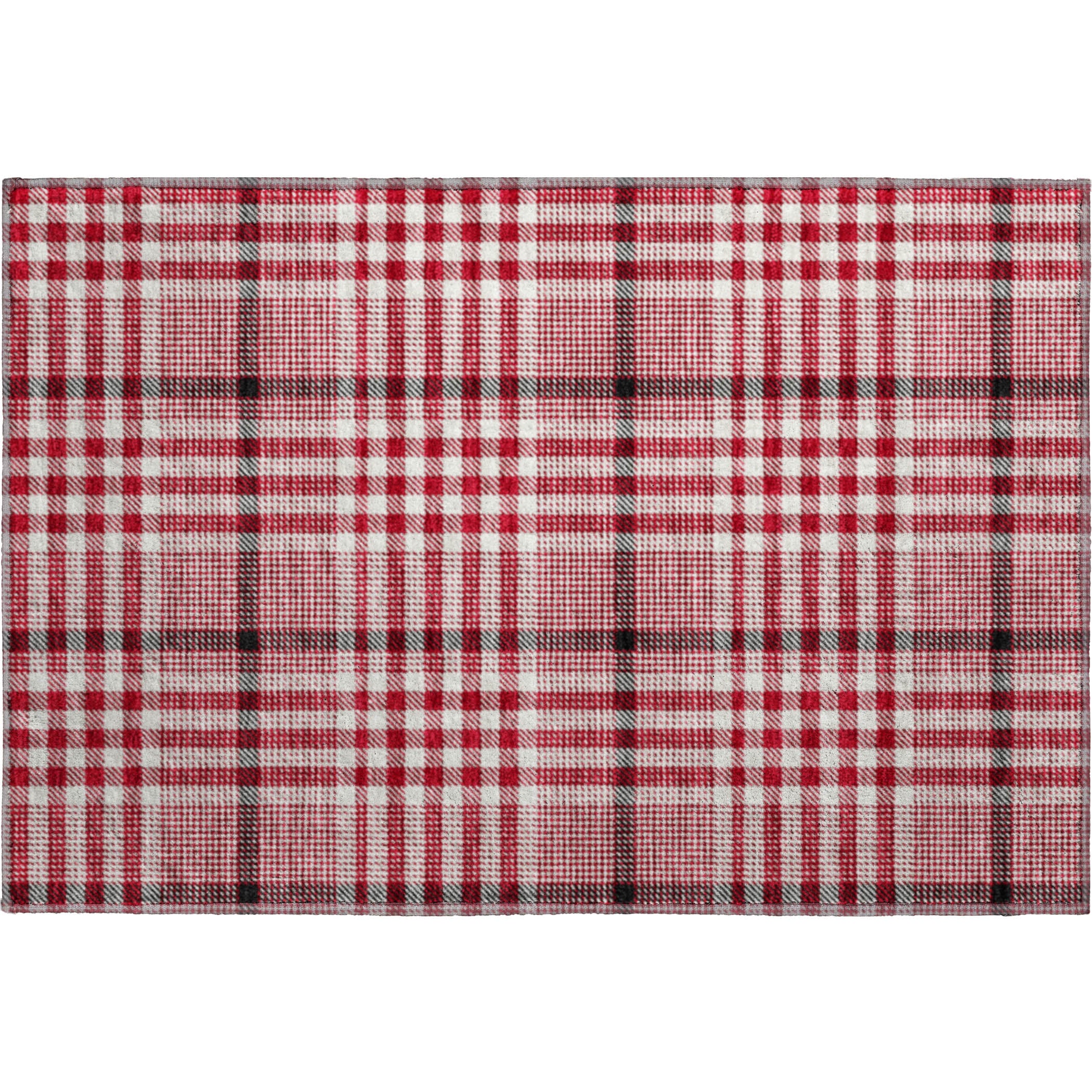 Montevideo Machine Washable Transitional Red Rug 1'8" x 2'6" #shape_Rectangle