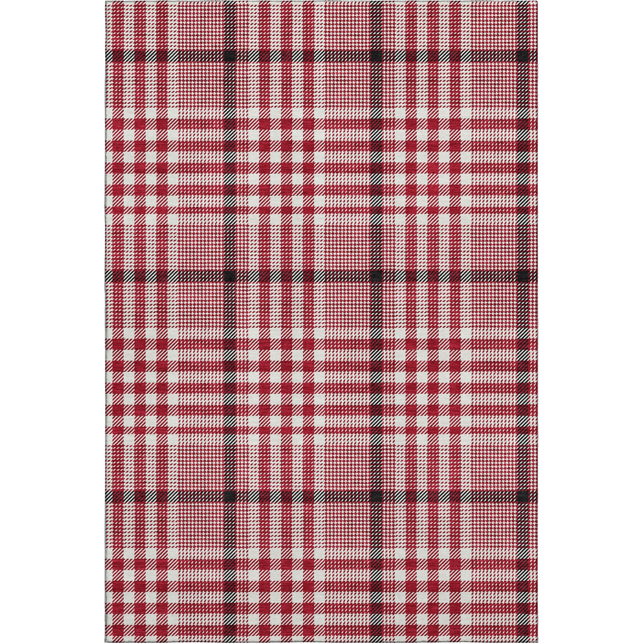 Montevideo Machine Washable Transitional Red Rug 2'6" x 3'10" #shape_Rectangle