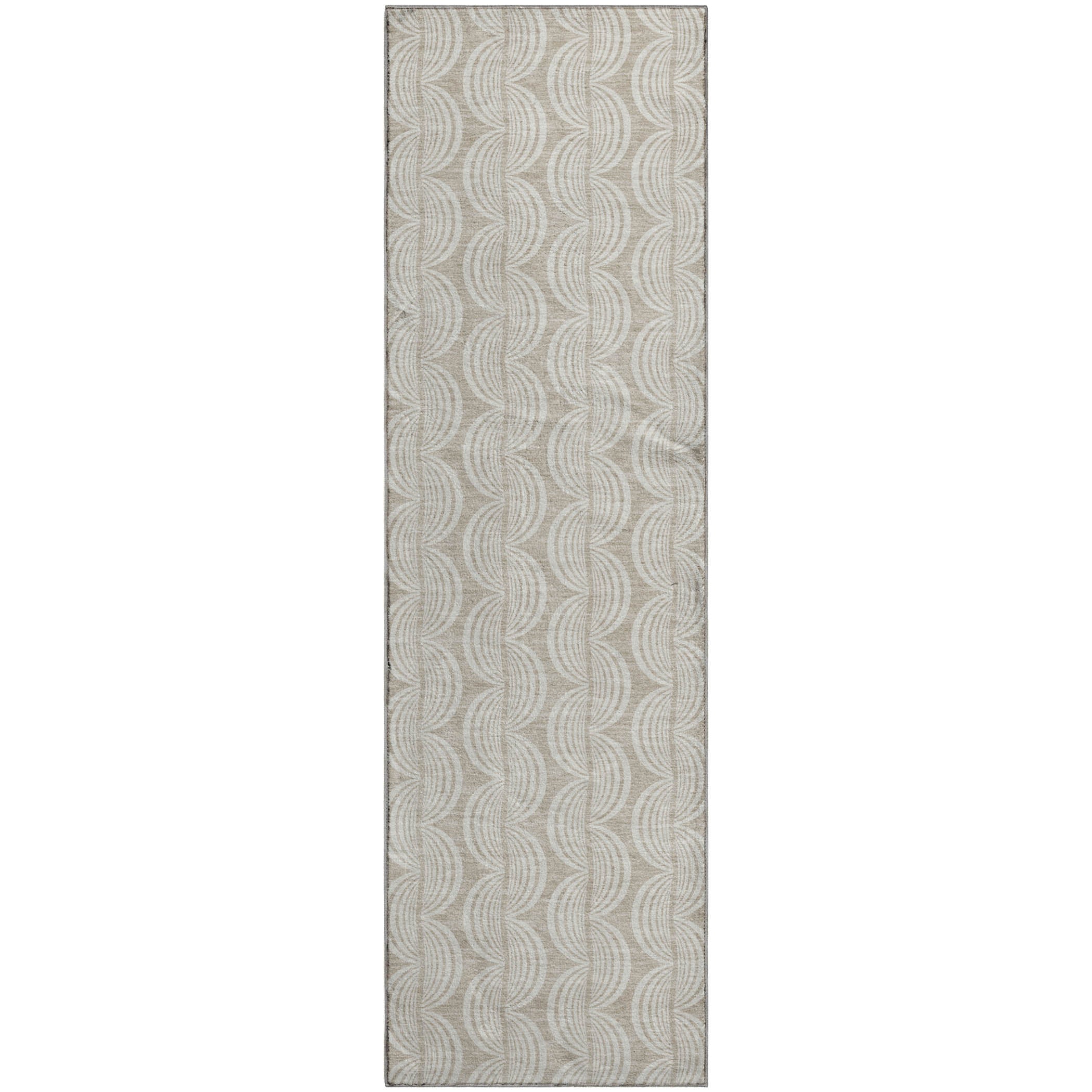 Montevideo Machine Washable Transitional Beige Brown Rug 2'3" x 7'6" #shape_Runner