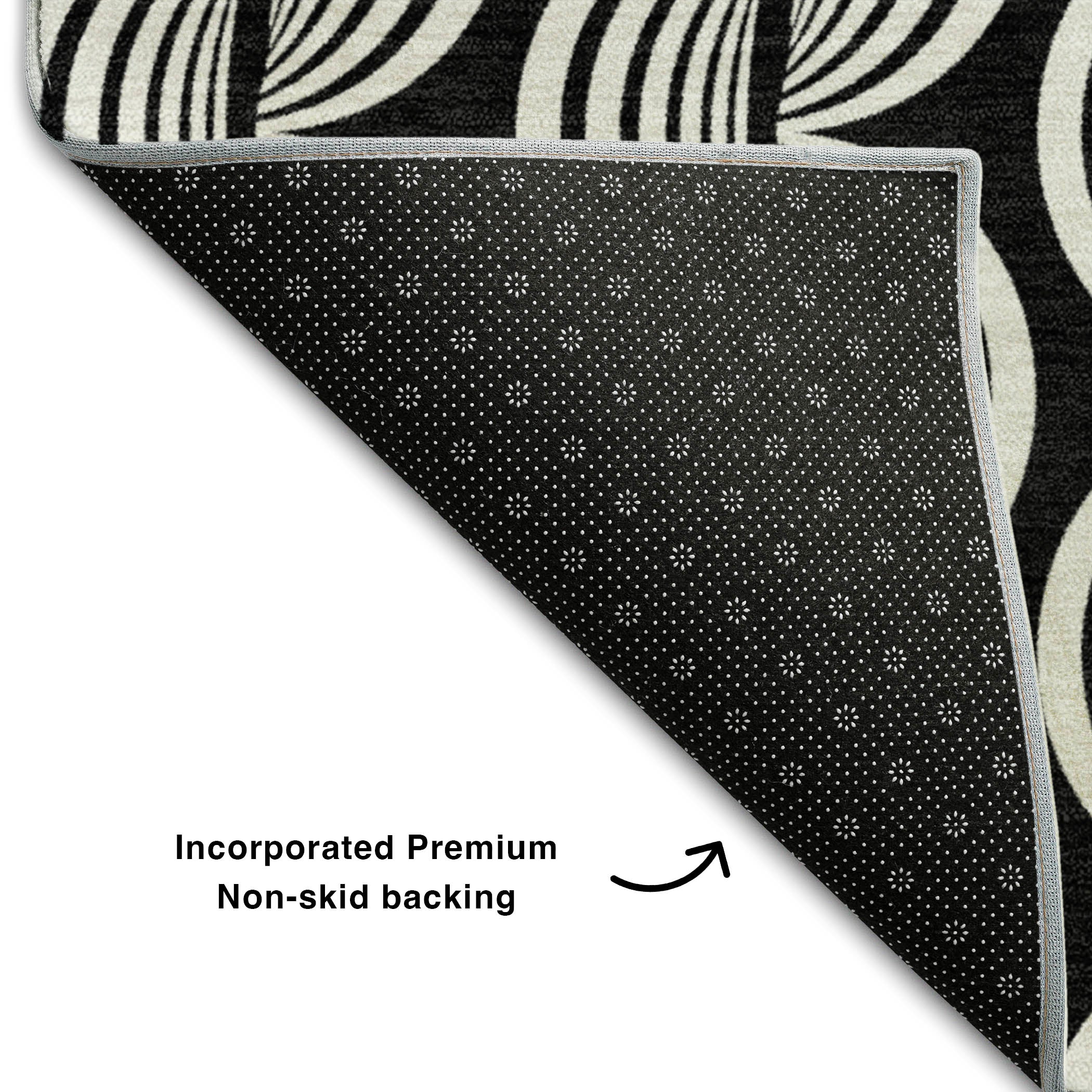 Montevideo Machine Washable Transitional Black Rug 1'8" x 2'6" #shape_Rectangle