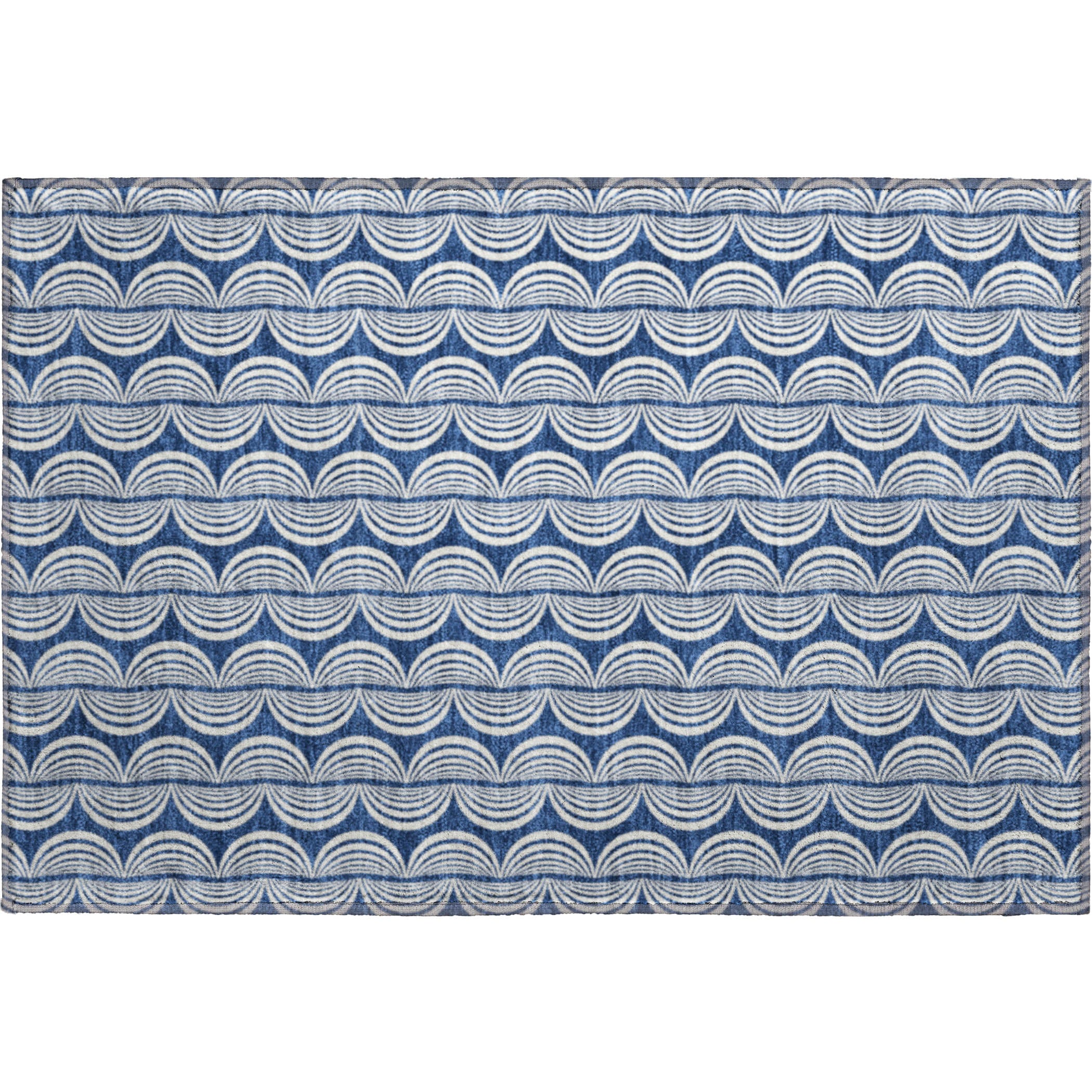 Montevideo Machine Washable Transitional Navy Blue Rug 1'8" x 2'6" #shape_Rectangle
