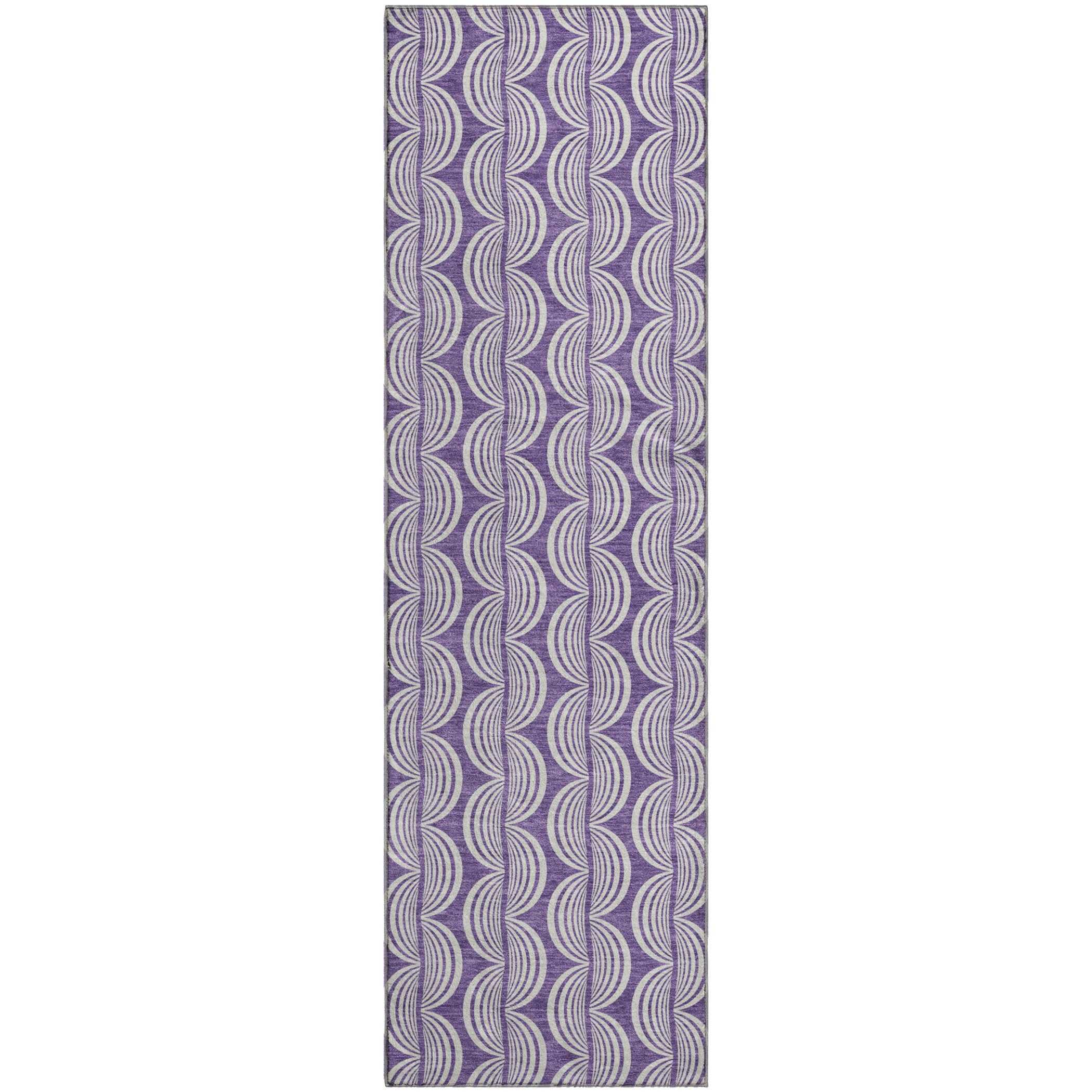 Montevideo Machine Washable Transitional Purple Rug 2'3" x 7'6" #shape_Runner