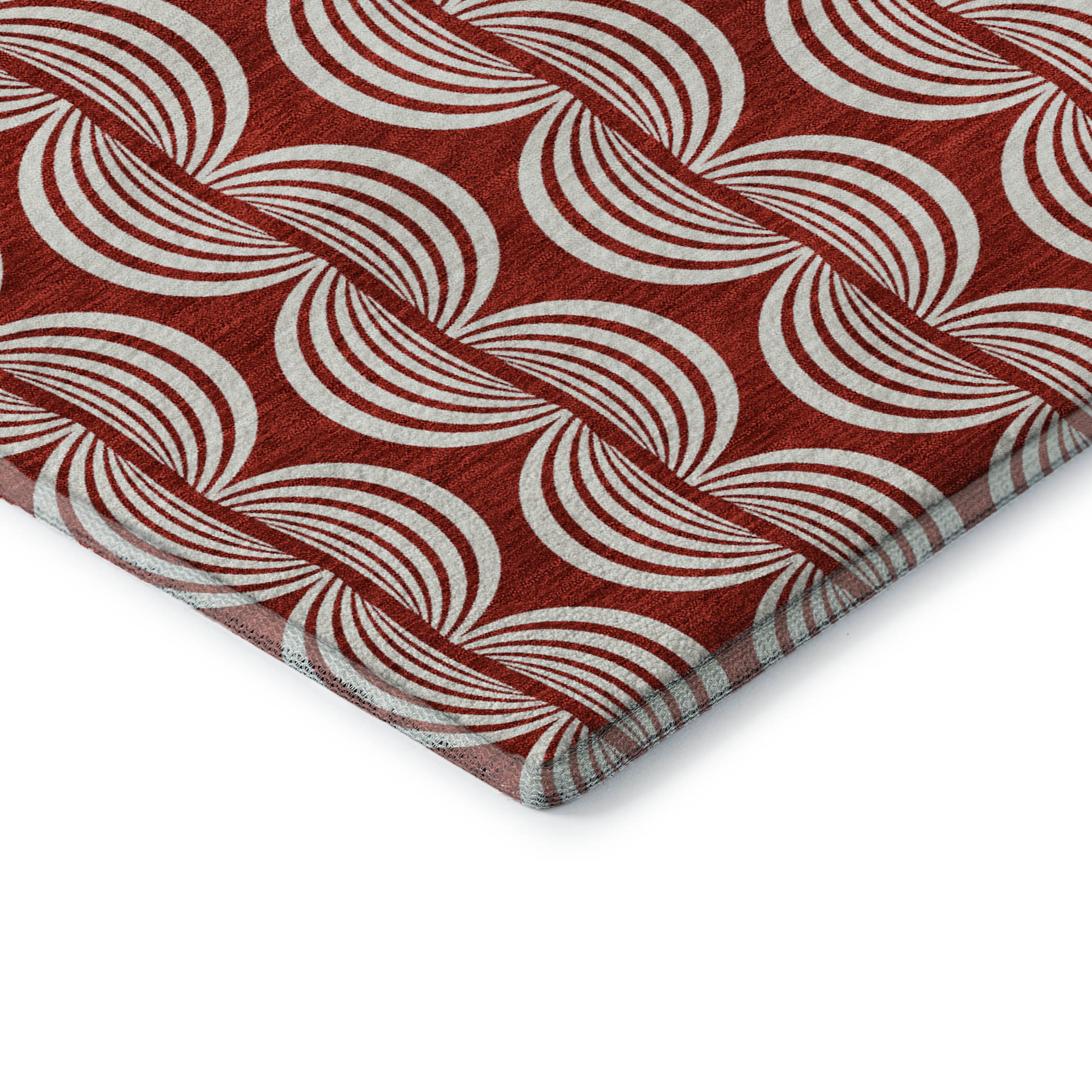 Montevideo Machine Washable Transitional Red Rug 1'8" x 2'6" #shape_Rectangle