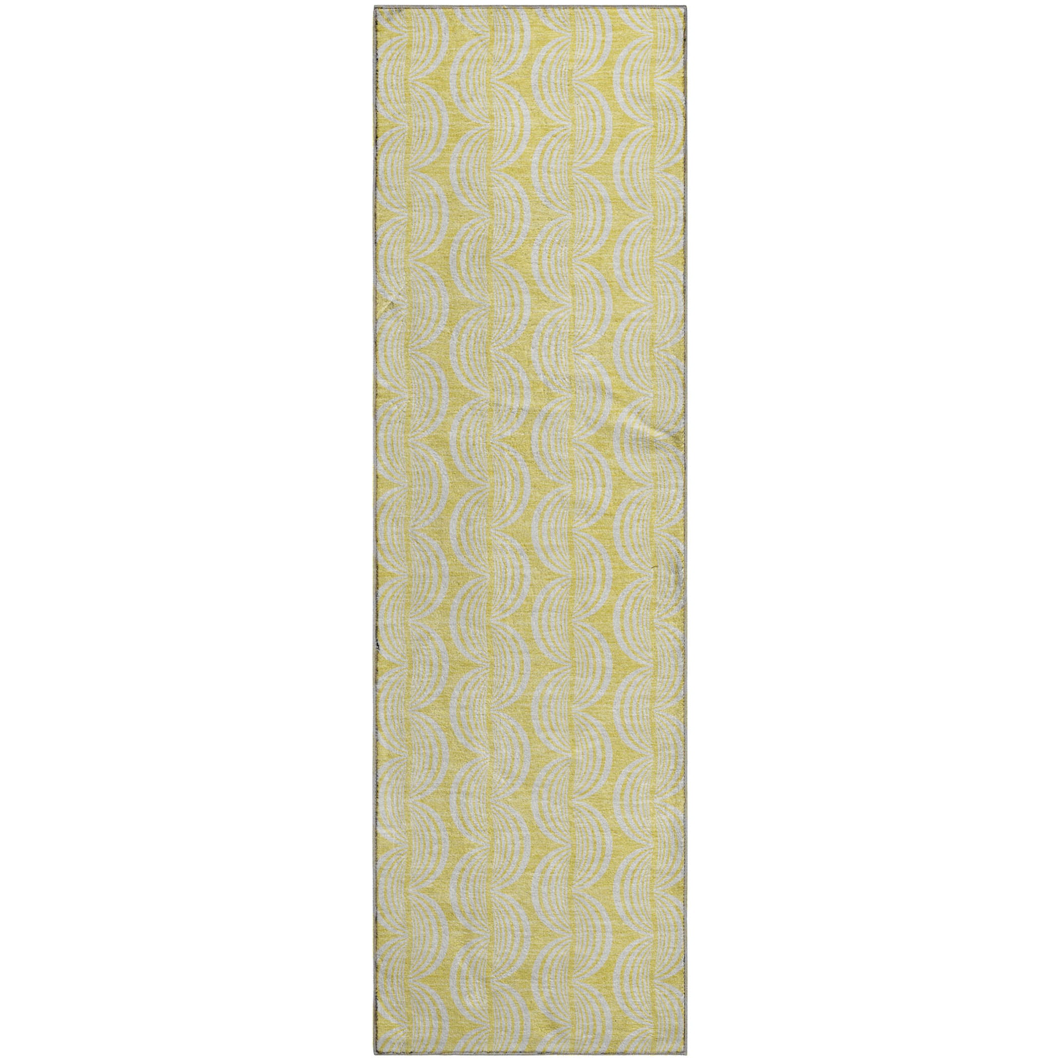 Oaxaca Machine Washable Transitional Yellow Gold Rug 2'3" x 7'6" #shape_Runner