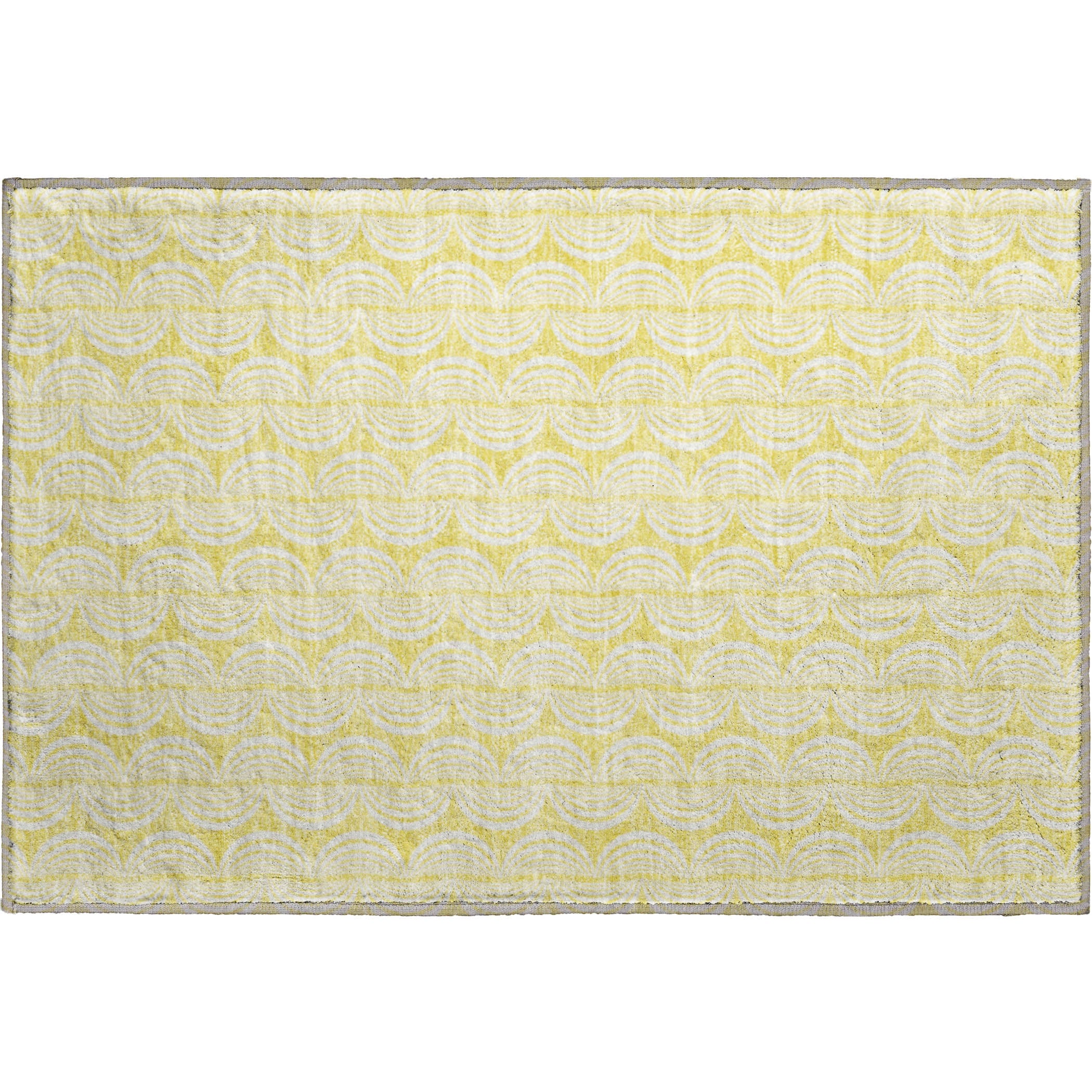 Oaxaca Machine Washable Transitional Yellow Gold Rug 1'8" x 2'6" #shape_Rectangle