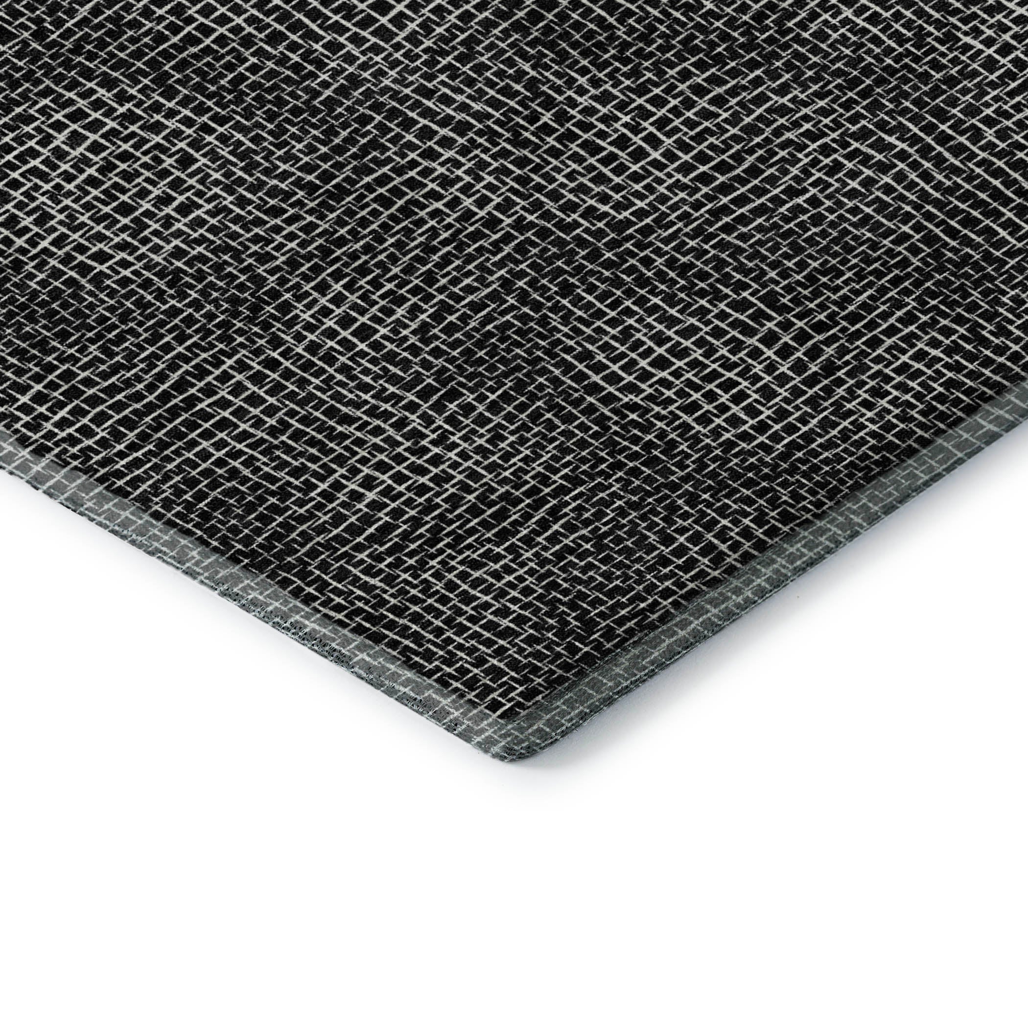 Split Machine Washable Transitional Black Rug 1'8" x 2'6" #shape_Rectangle