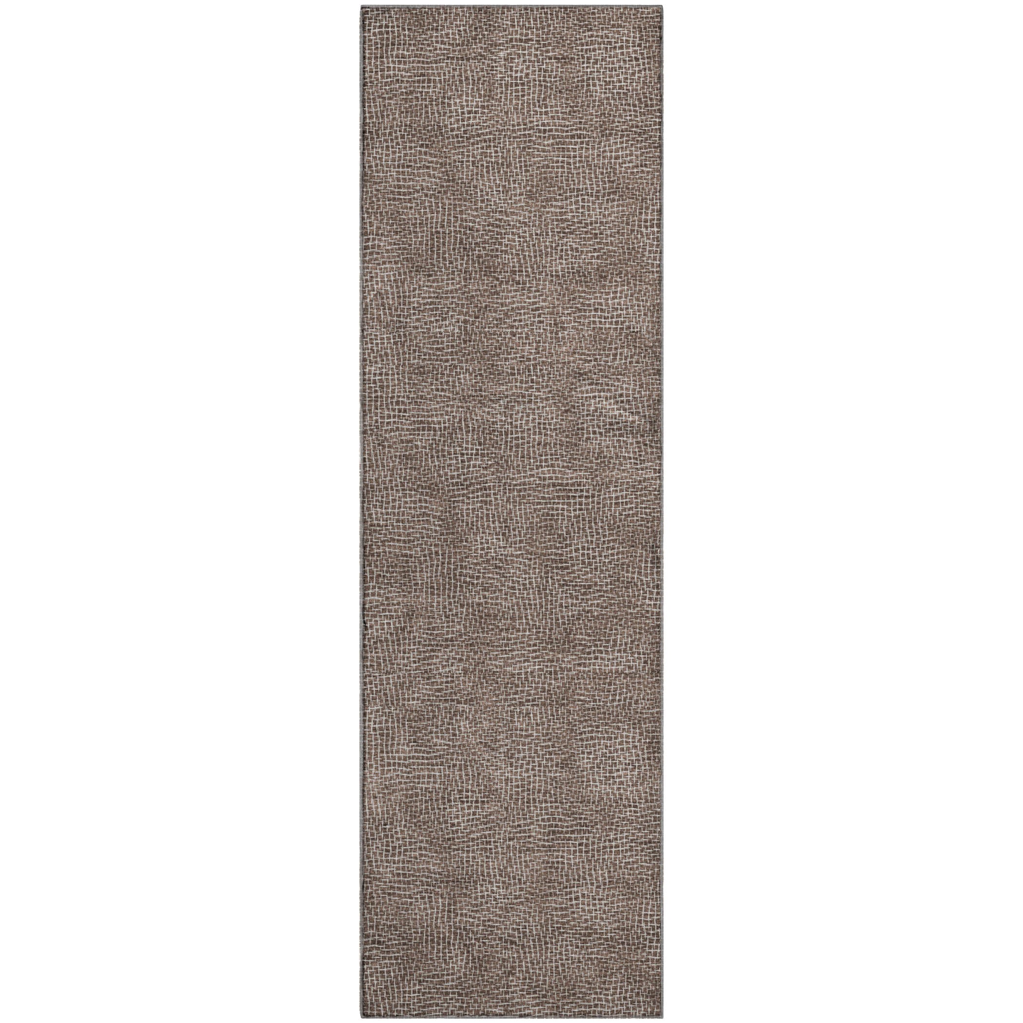 Split Machine Washable Transitional Brown Rug 2'3" x 7'6" #shape_Runner