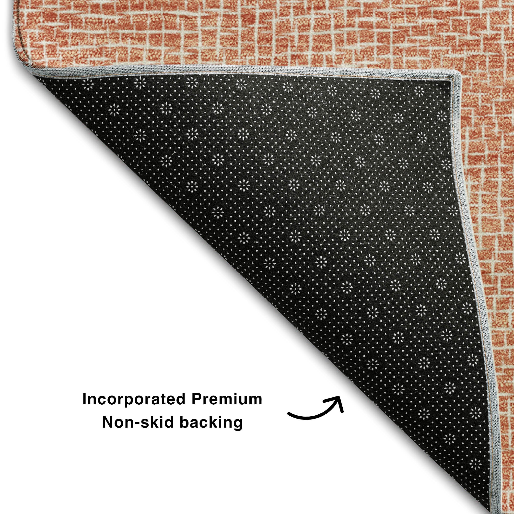 Split Machine Washable Transitional Copper Orange Rug 1'8" x 2'6" #shape_Rectangle