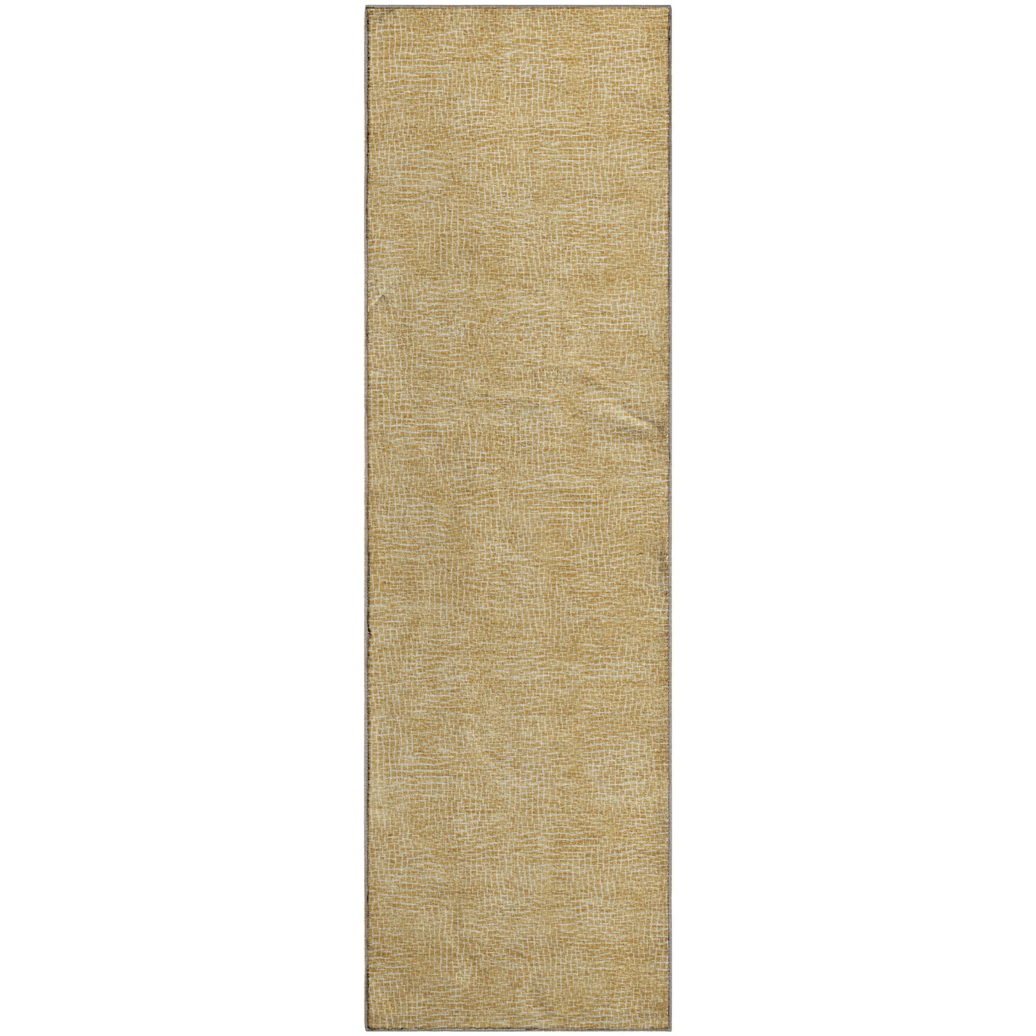 Split Machine Washable Transitional Gold Rug 2'3" x 7'6" #shape_Runner