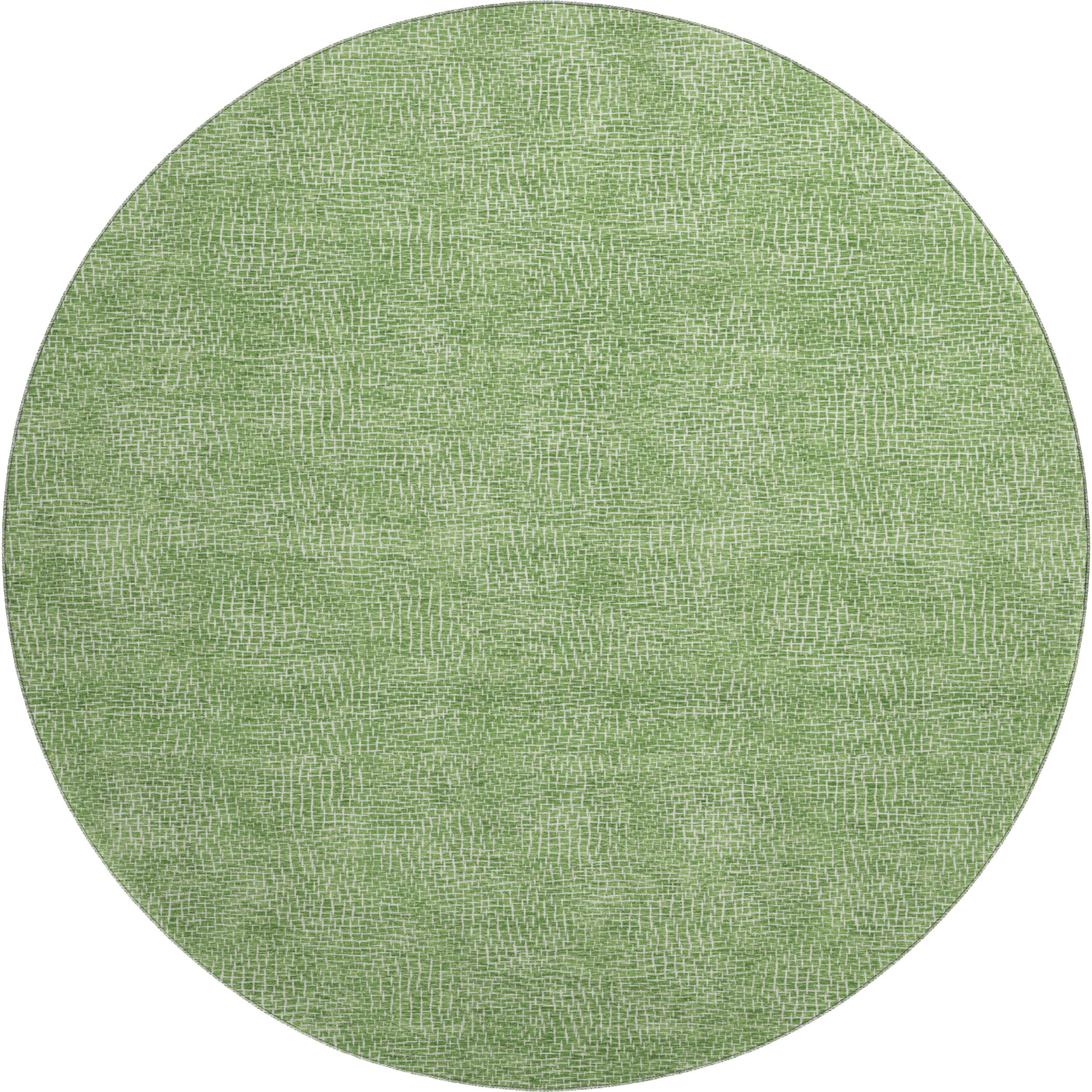 Split Machine Washable Transitional Green Rug 8' x 8' #shape_Round