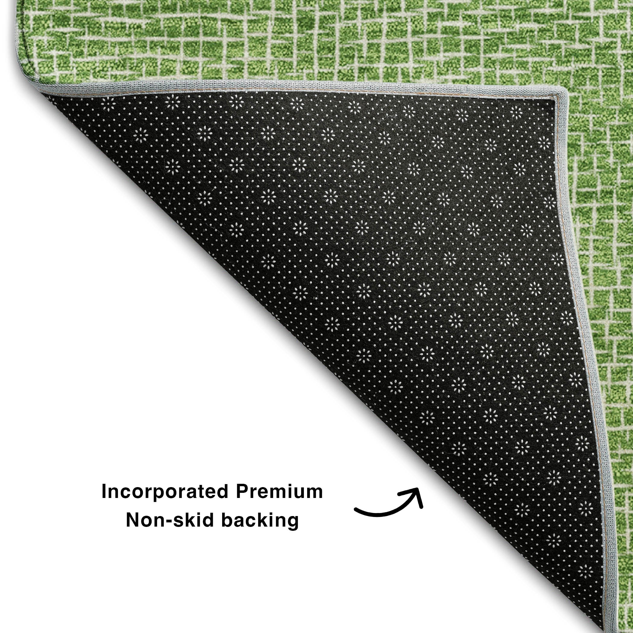 Split Machine Washable Transitional Green Rug 1'8" x 2'6" #shape_Rectangle