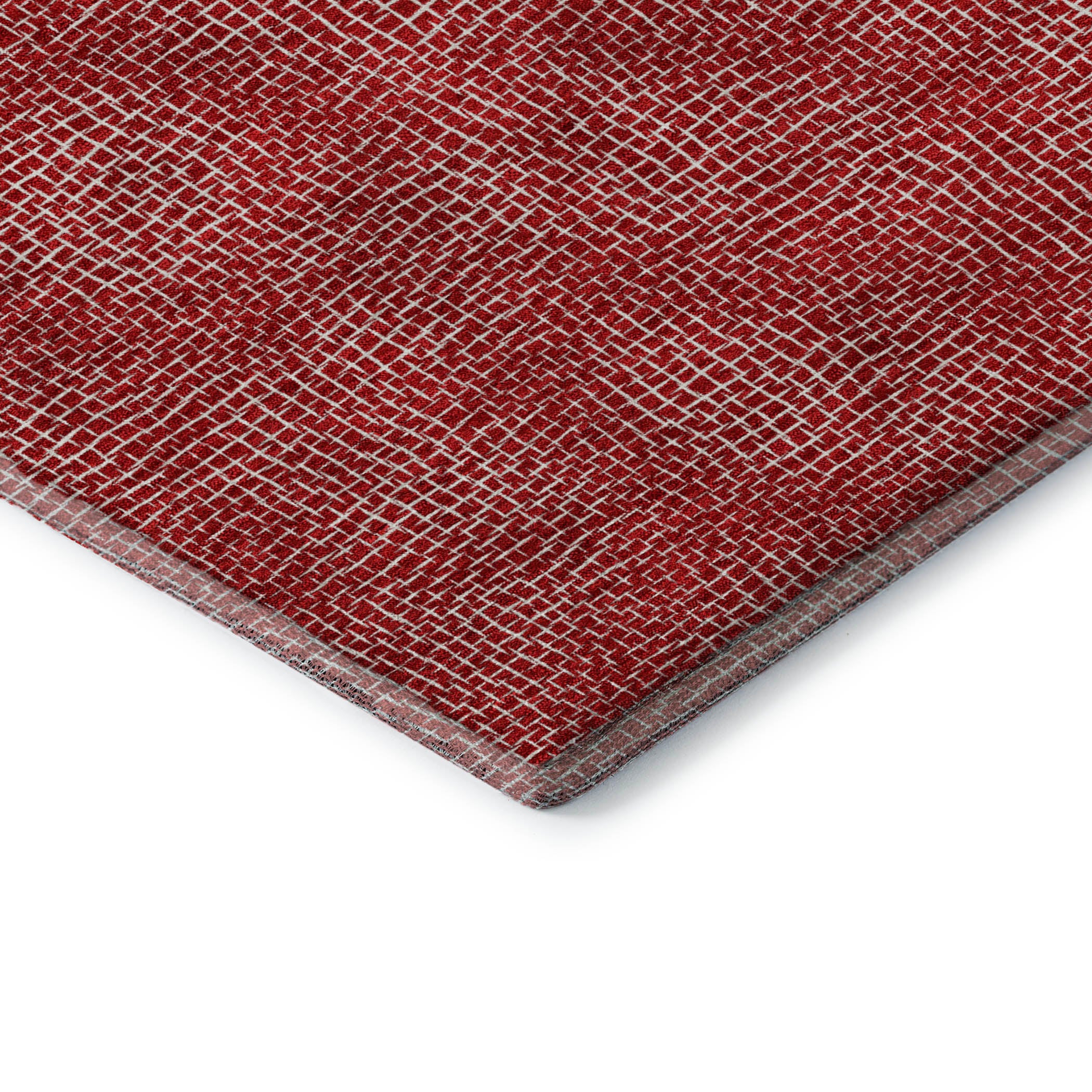 Split Machine Washable Transitional Red Rug 1'8" x 2'6" #shape_Rectangle