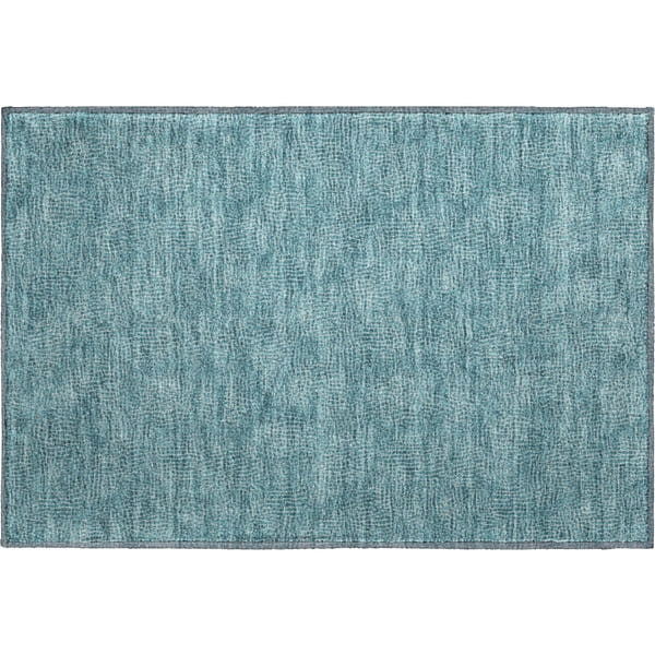 Split Machine Washable Transitional Teal Rug 1'8" x 2'6"