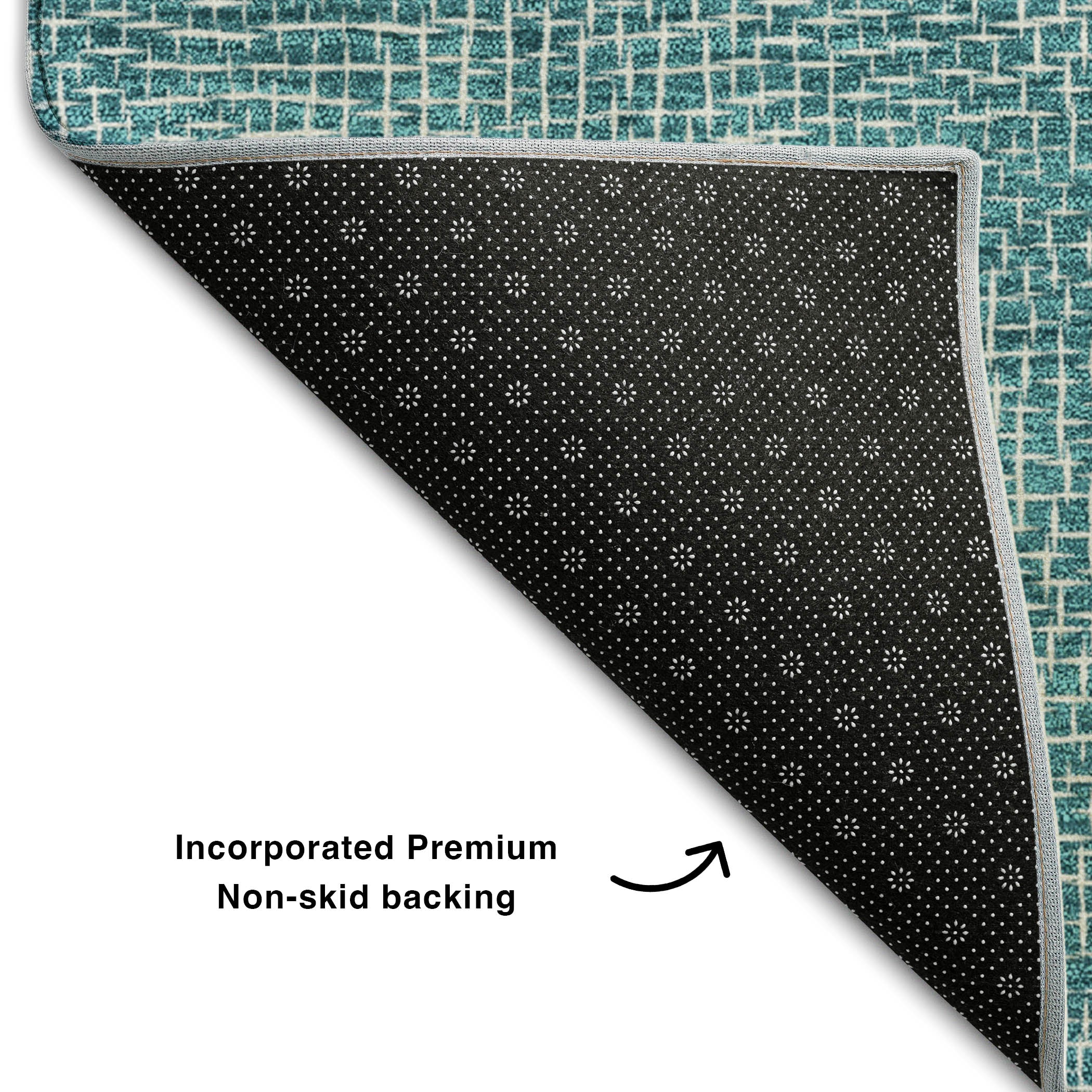 Split Machine Washable Transitional Teal Rug 1'8" x 2'6" #shape_Rectangle