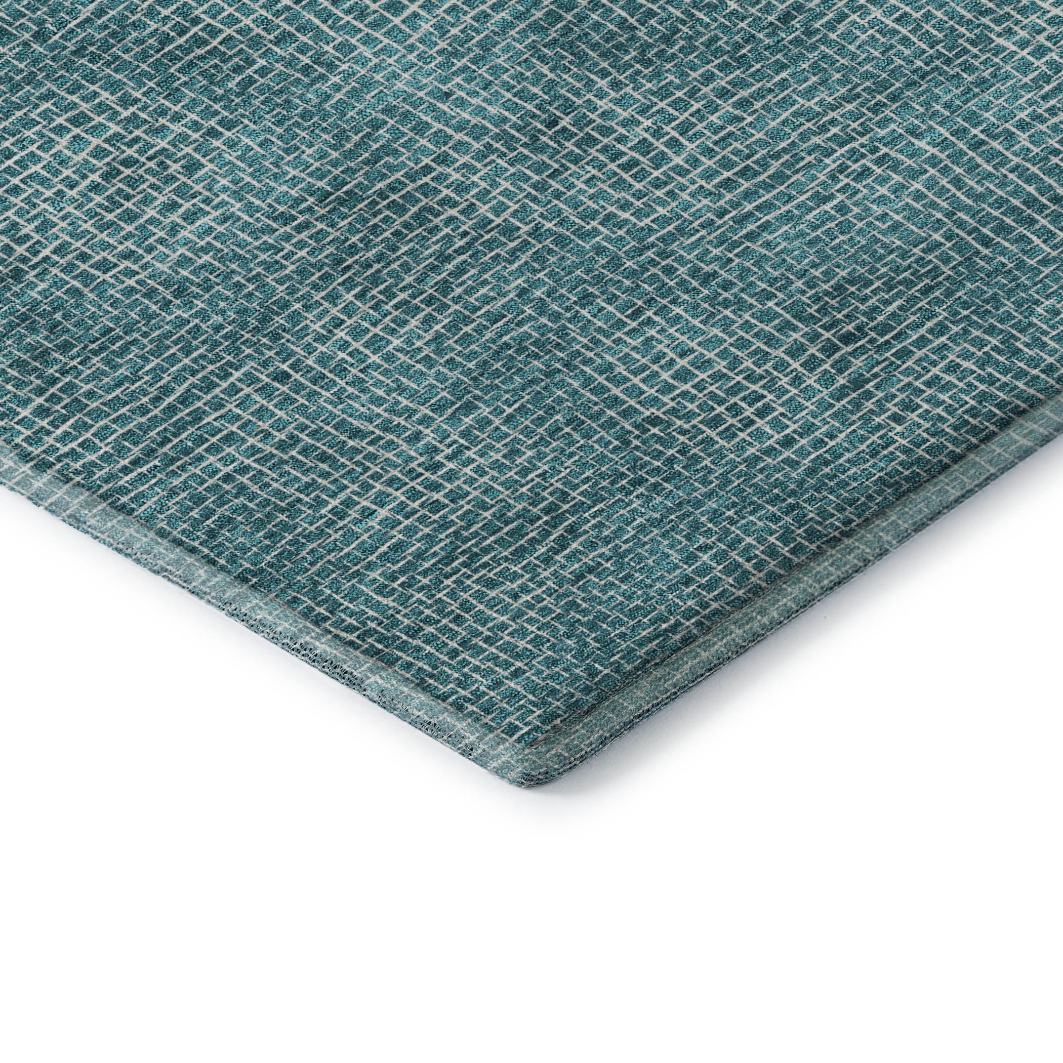Split Machine Washable Transitional Teal Rug 1'8" x 2'6" #shape_Rectangle