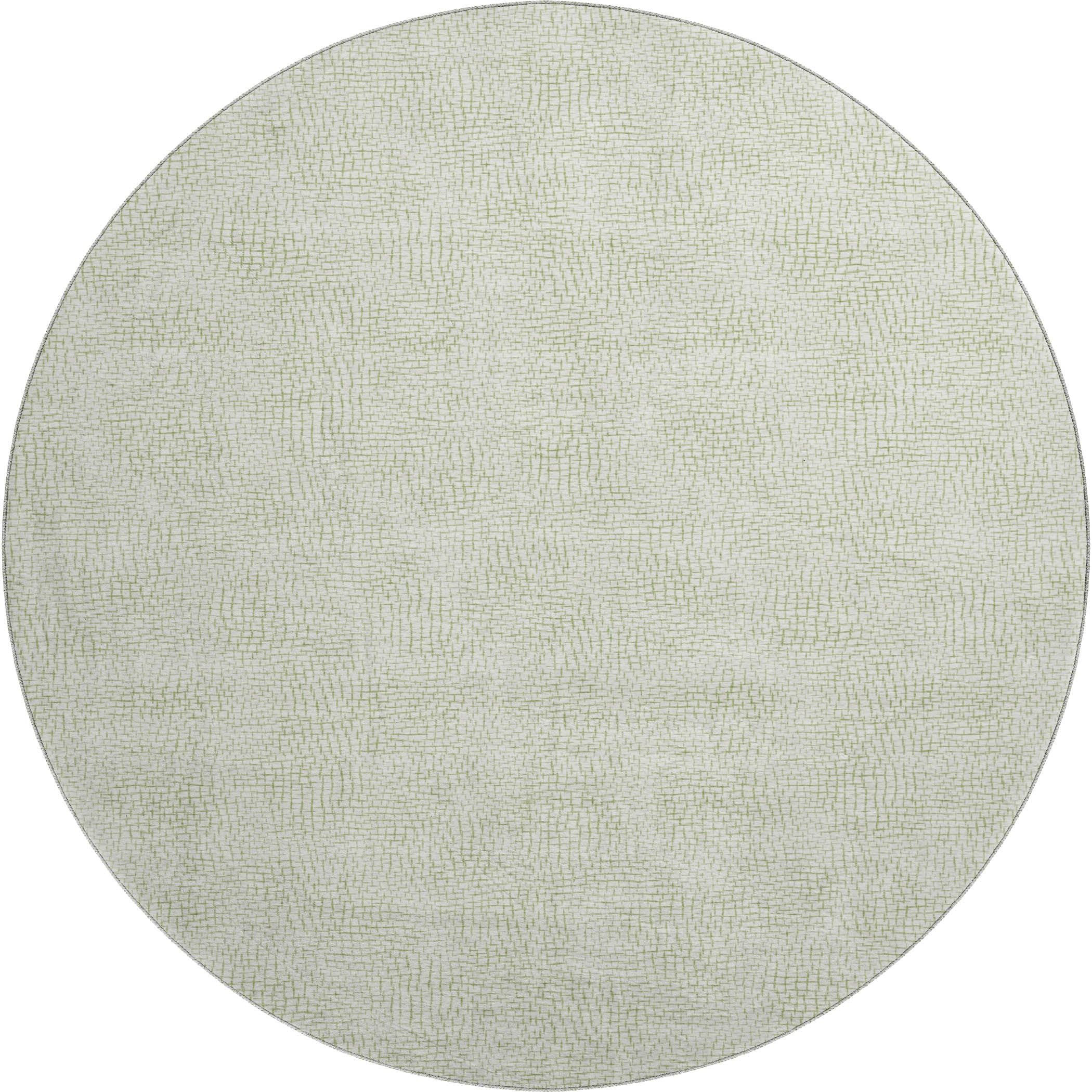 Seoul Machine Washable Transitional Aloe Green Rug 8' x 8' #shape_Round