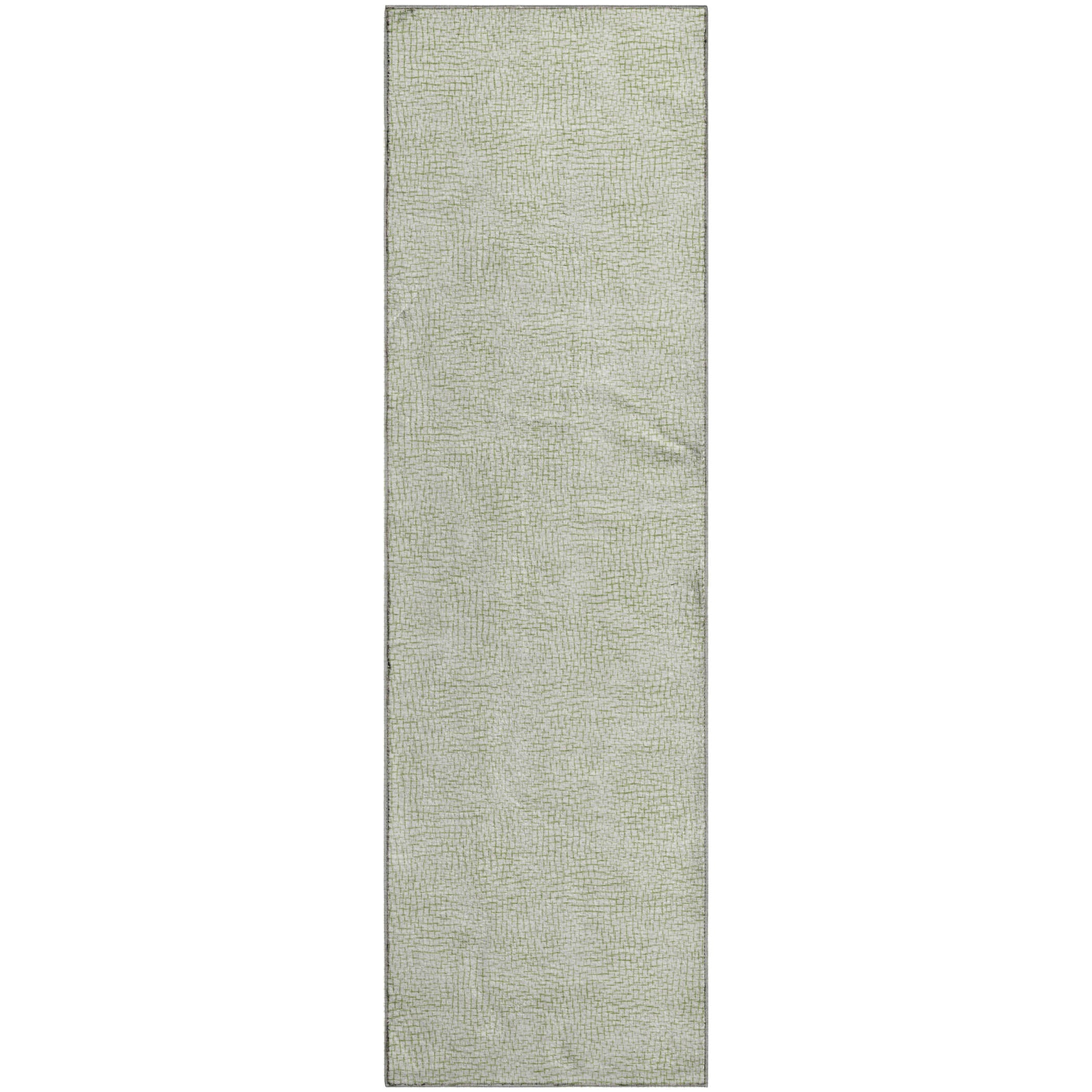Seoul Machine Washable Transitional Aloe Green Rug 2'3" x 7'6" #shape_Runner