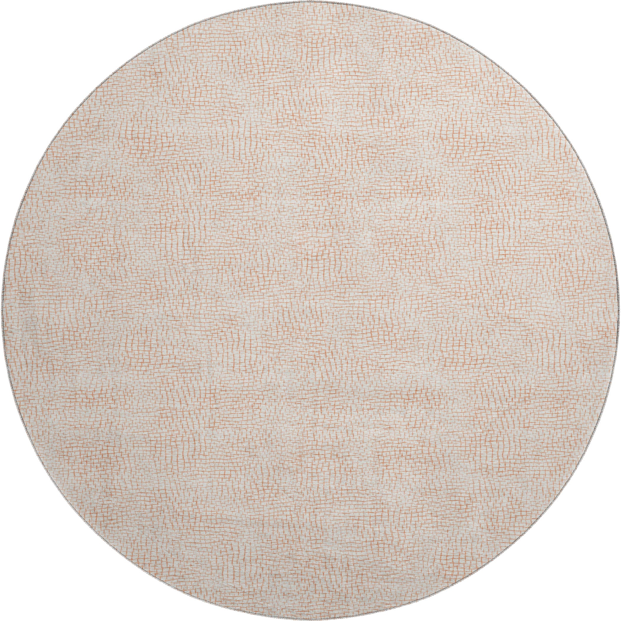 Seoul Machine Washable Transitional Peach Orange Rug 8' x 8' #shape_Round
