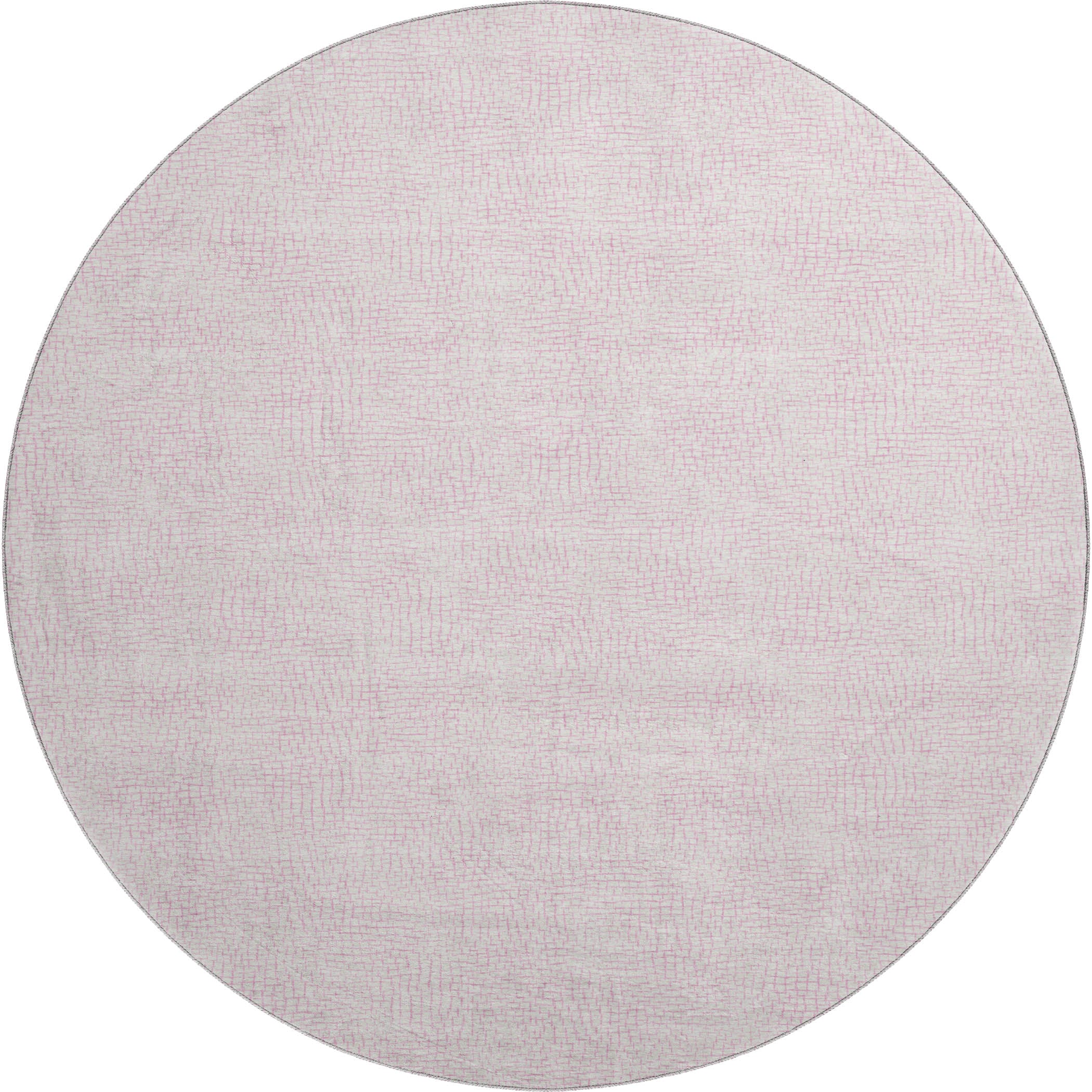 Seoul Machine Washable Transitional Pink Rug 8' x 8' #shape_Round