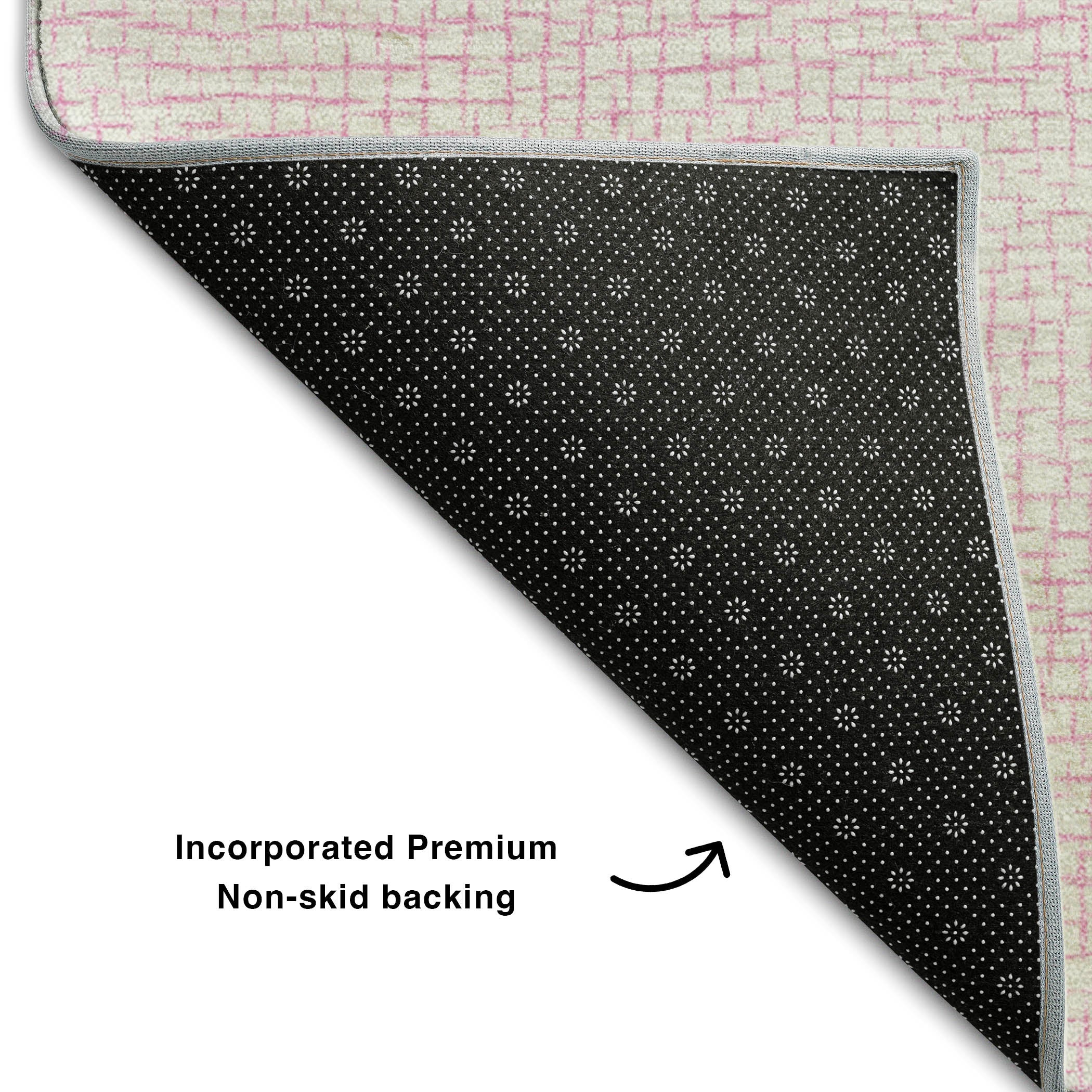 Seoul Machine Washable Transitional Pink Rug 1'8" x 2'6" #shape_Rectangle