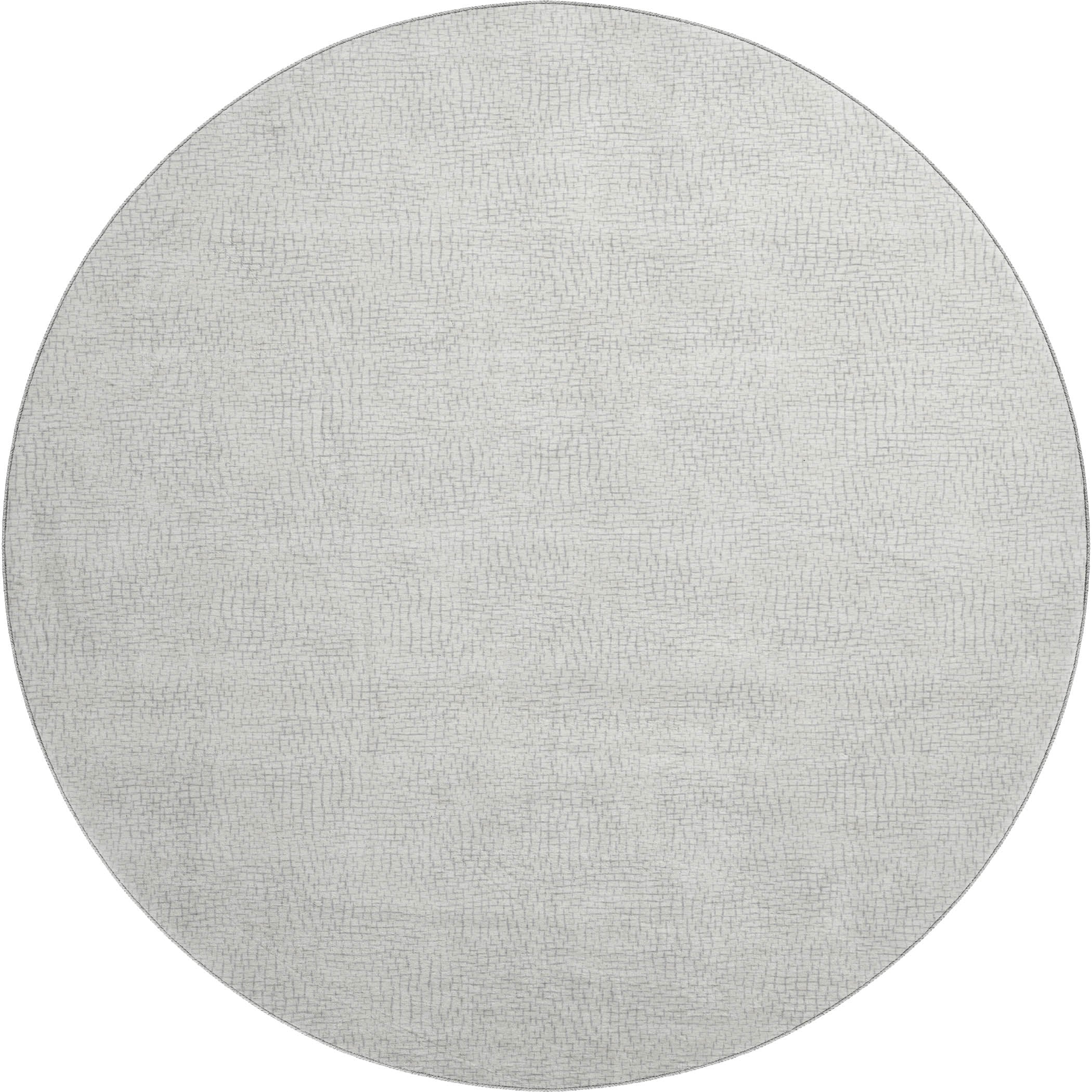 Seoul Machine Washable Transitional Silver Gray Rug 8' x 8' #shape_Round