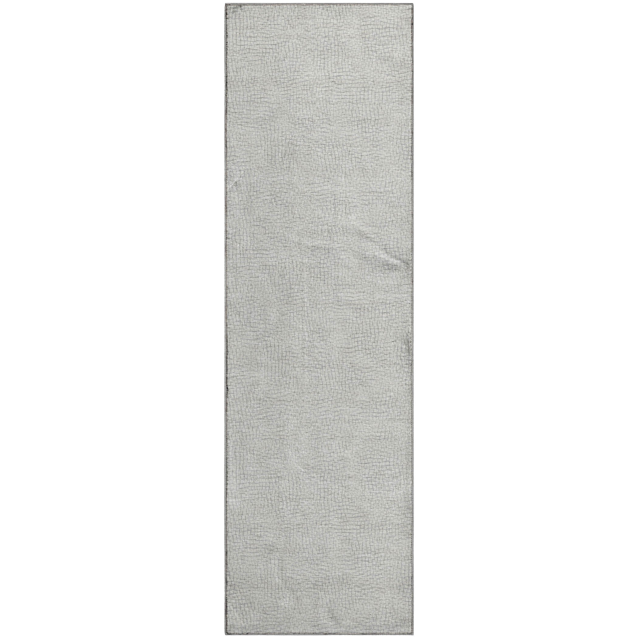 Seoul Machine Washable Transitional Silver Gray Rug 2'3" x 7'6" #shape_Runner