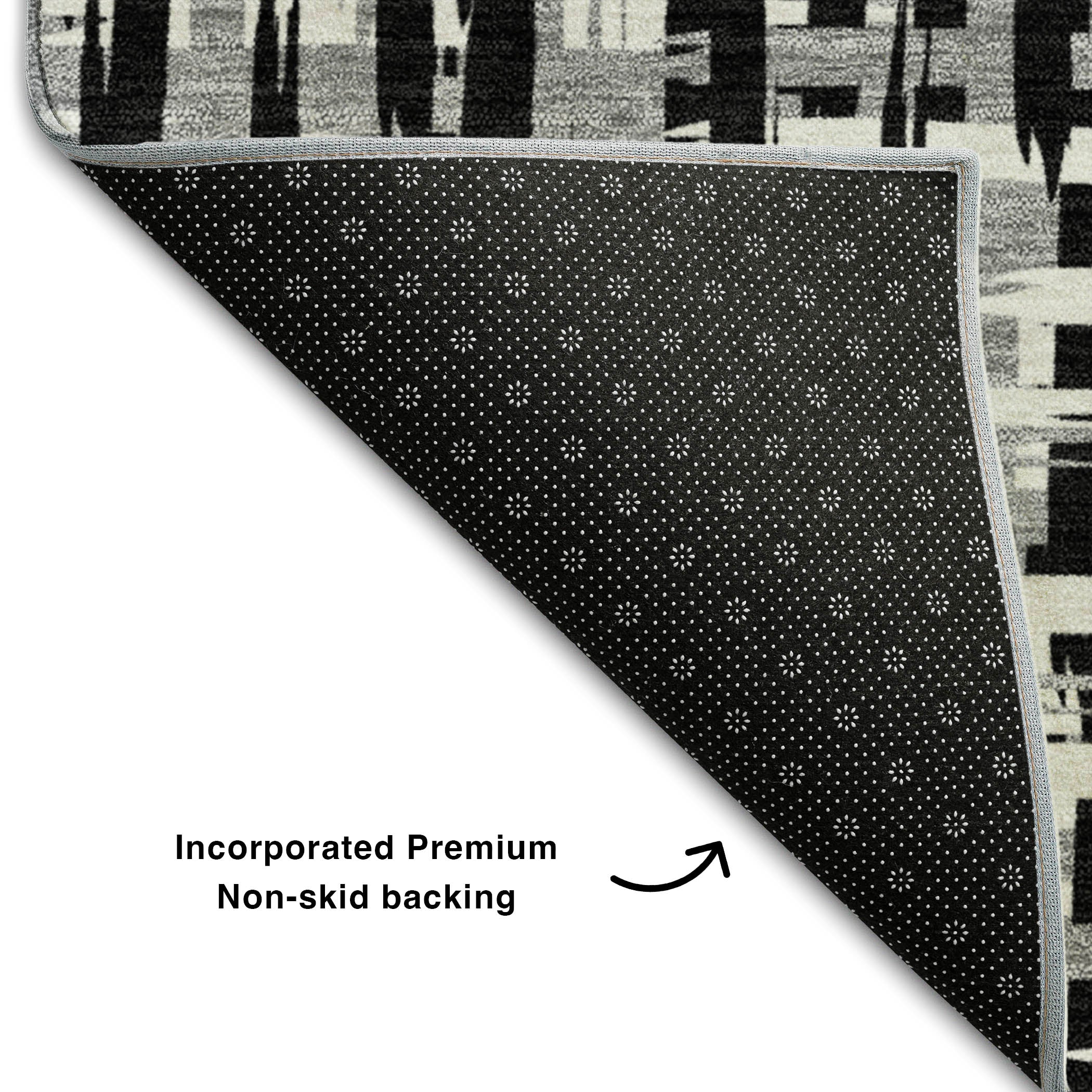 Cusco Machine Washable Transitional Black Rug 1'8" x 2'6" #shape_Rectangle