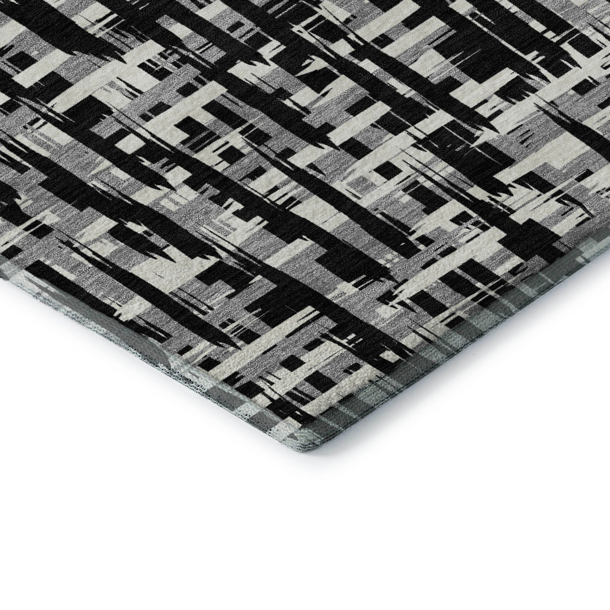 Cusco Machine Washable Transitional Black Rug 1'8" x 2'6" #shape_Rectangle