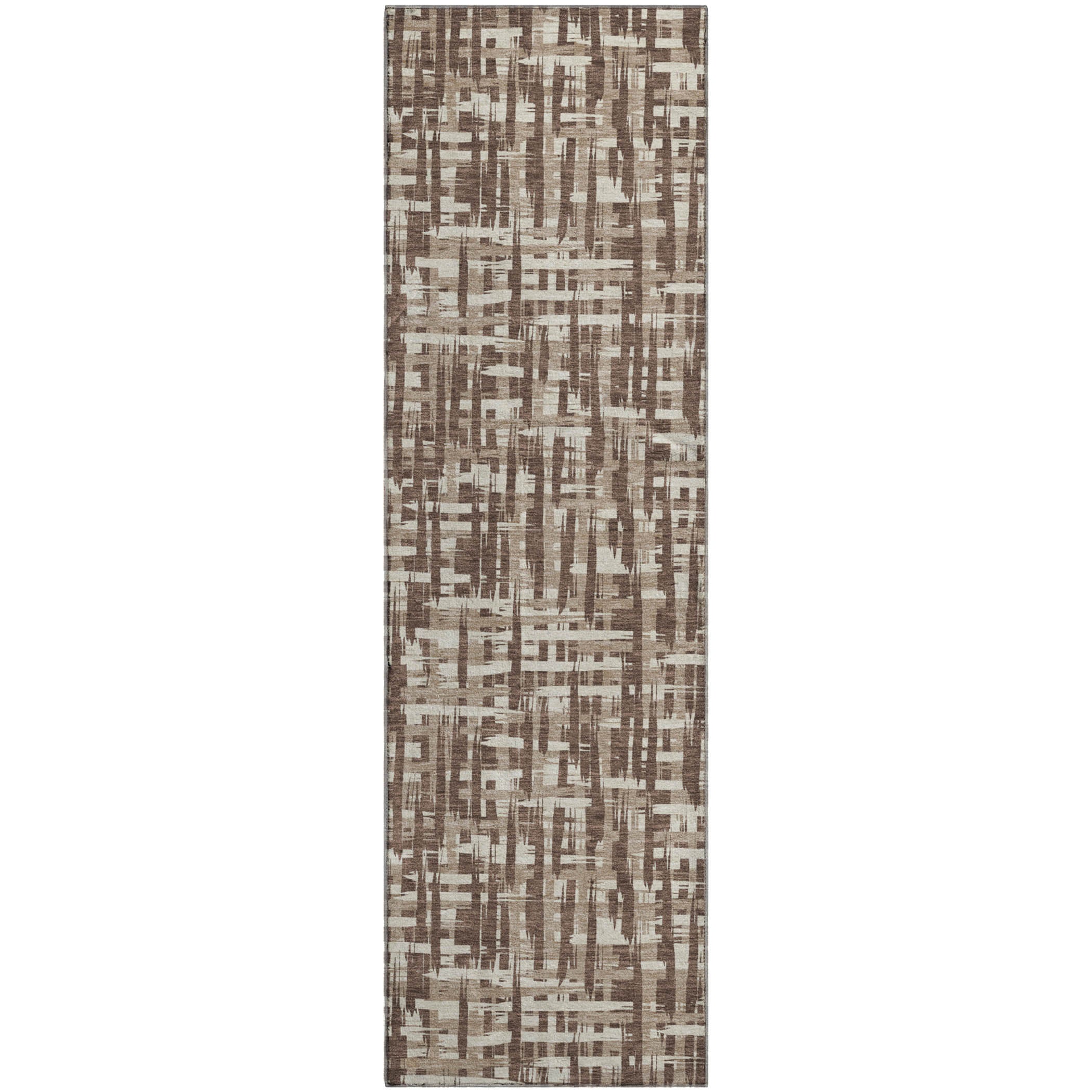 Cusco Machine Washable Transitional Brown Rug 2'3" x 7'6" #shape_Runner