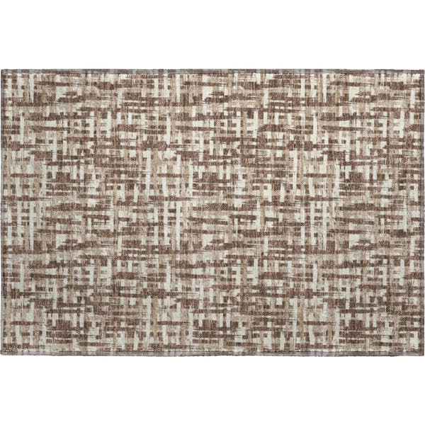 Cusco Machine Washable Transitional Brown Rug 1'8" x 2'6"