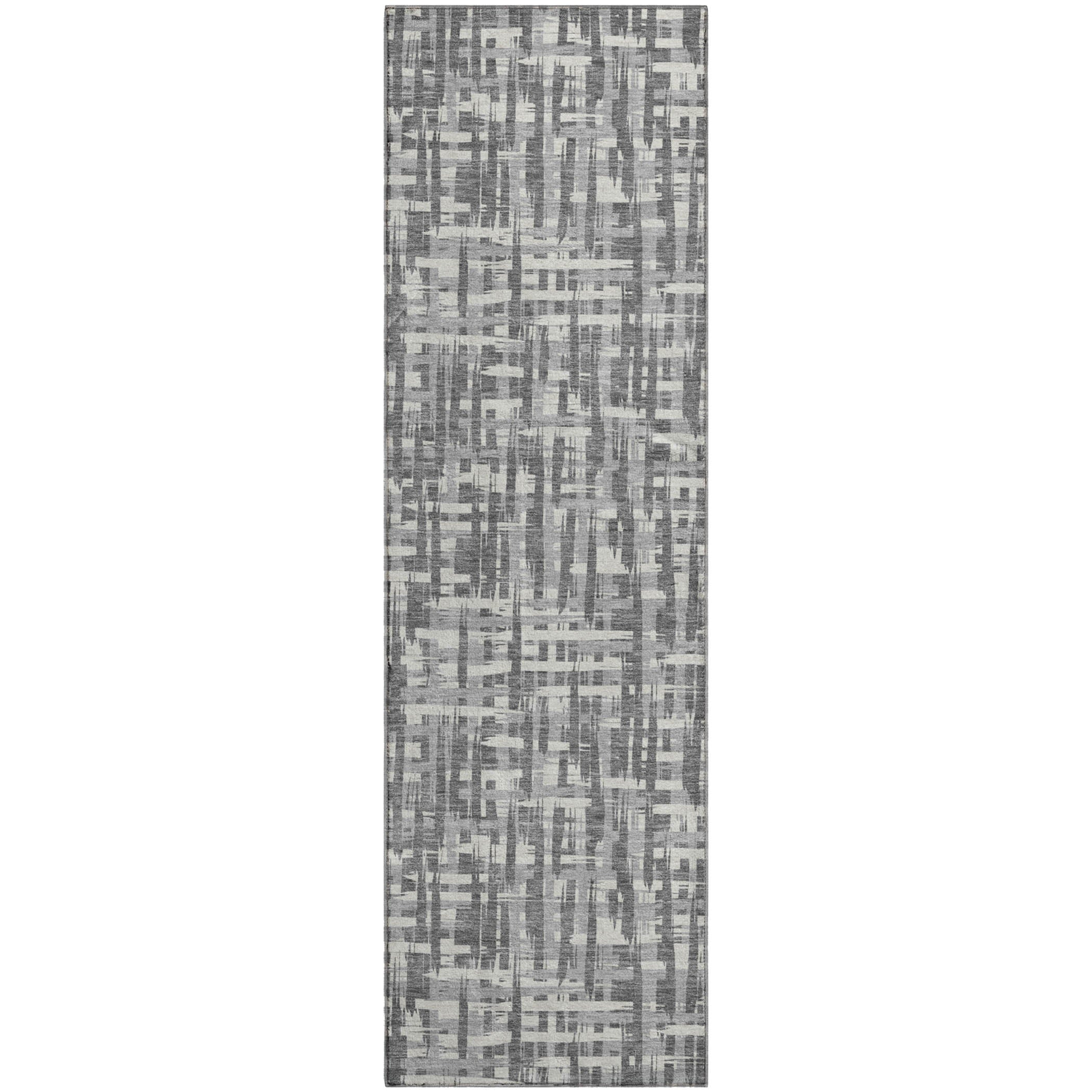 Cusco Machine Washable Transitional Gray Rug 2'3" x 7'6" #shape_Runner