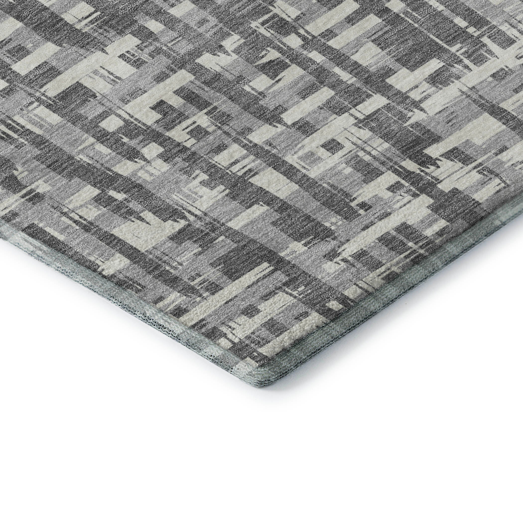 Cusco Machine Washable Transitional Gray Rug 1'8" x 2'6" #shape_Rectangle
