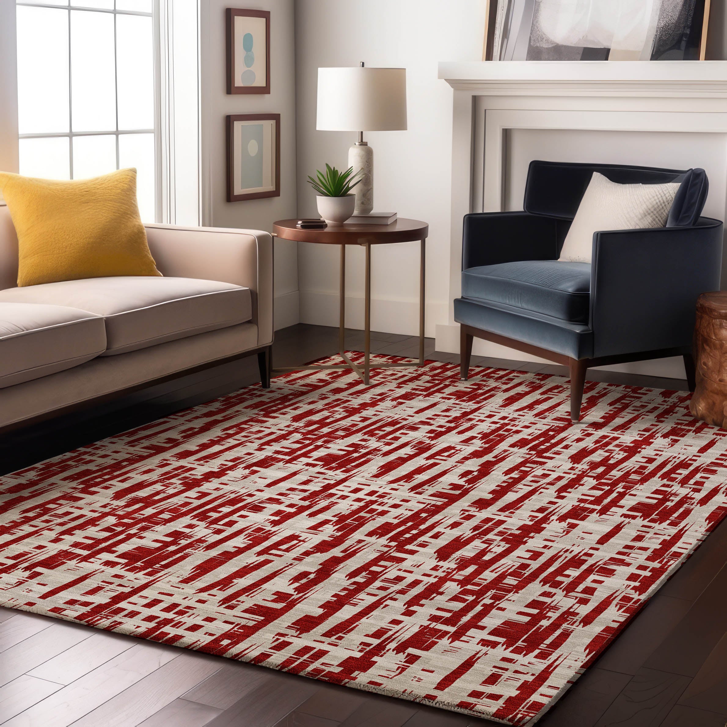 Cusco Machine Washable Transitional Red Rug 2'6" x 3'10" #shape_Rectangle