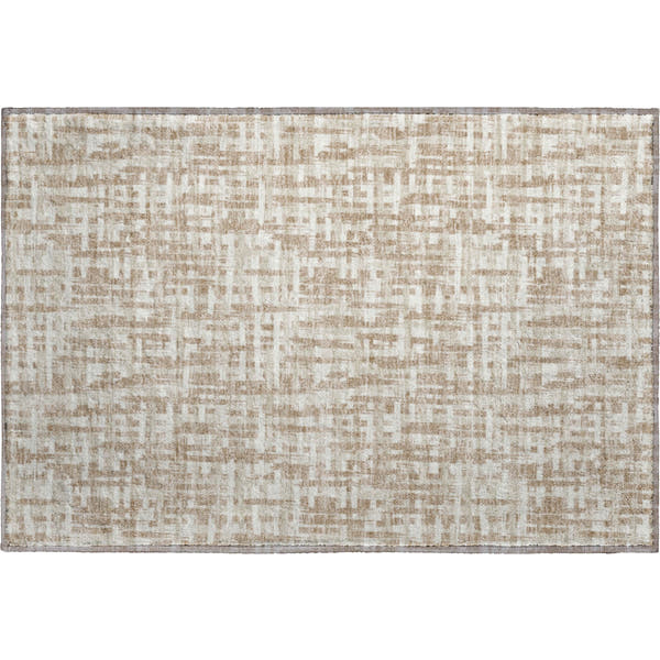 Cusco Machine Washable Transitional Tan Brown Rug 1'8" x 2'6"